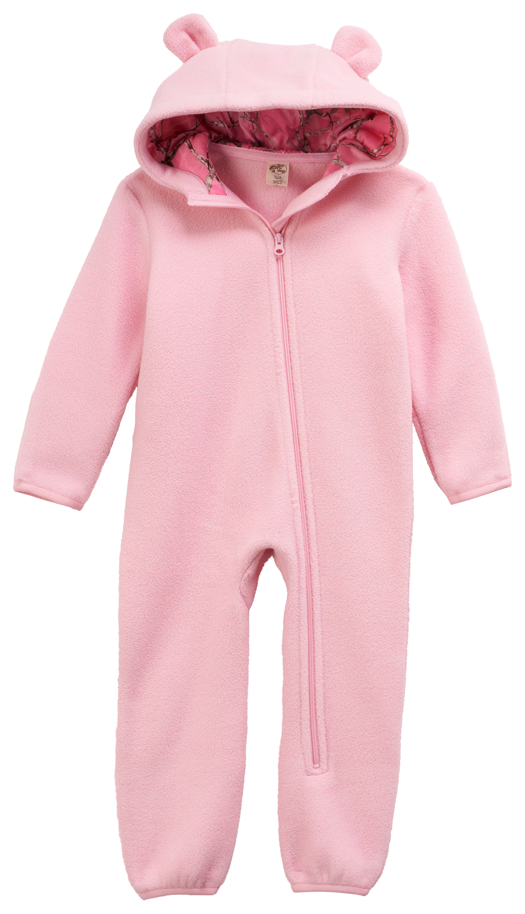 Image of Bass Pro Shops Insulated Fleece Coveralls for Babies - Pink/TrueTimber Kanati - 3 Months