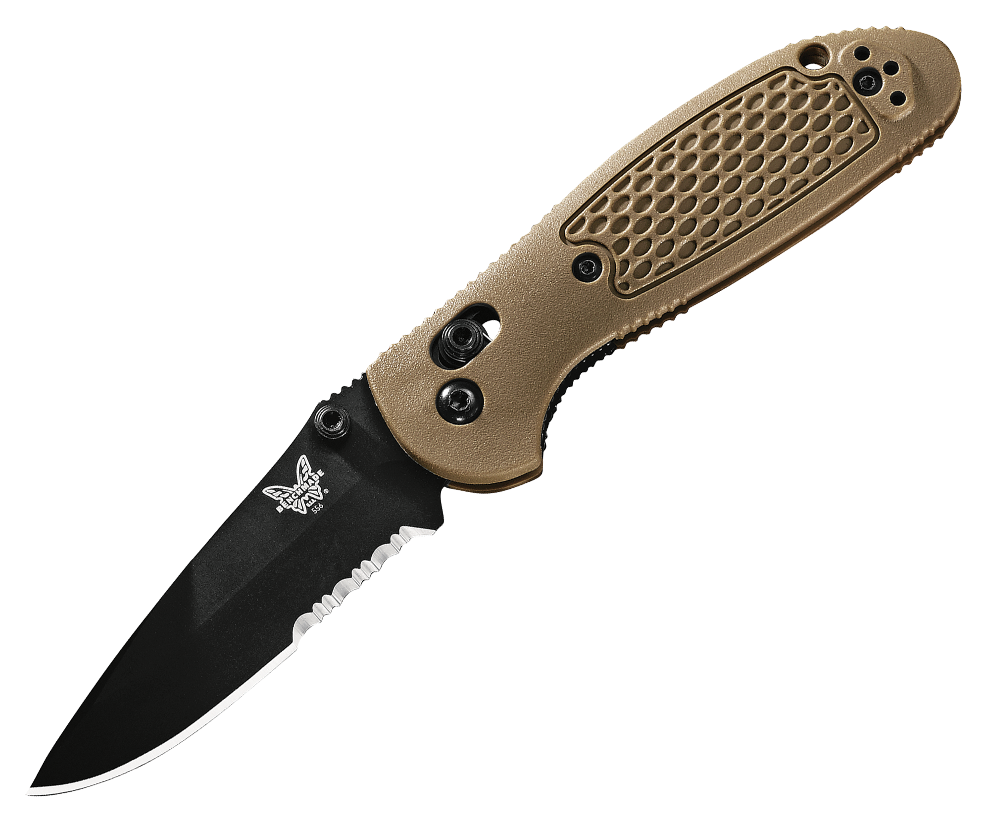 Benchmade Griptilian Folding Knife in Coyote Tan with Serrated D2 Blade - Benchmade