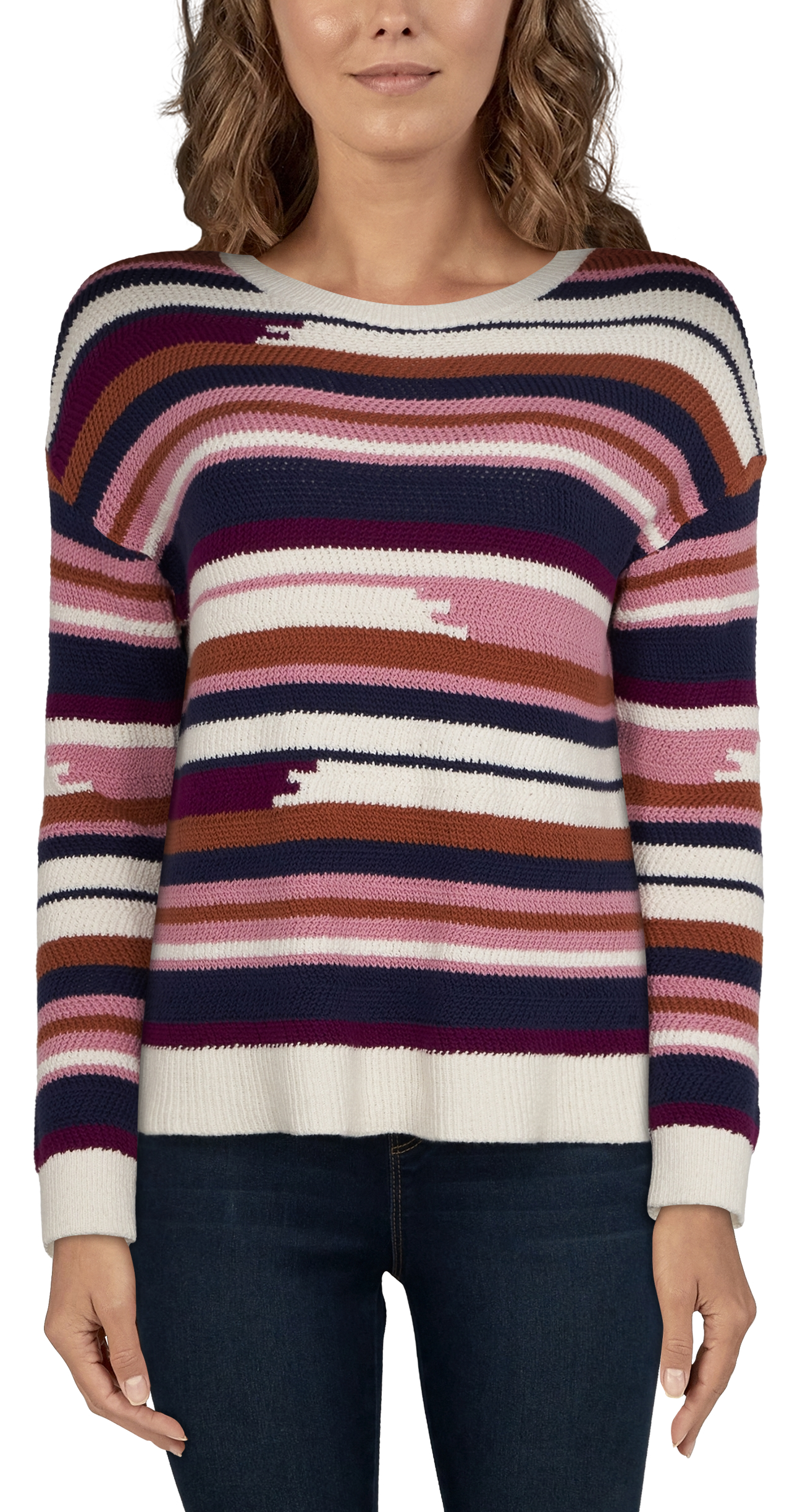 NATURAL REFLECTIONS Pullover Stripe Sweater