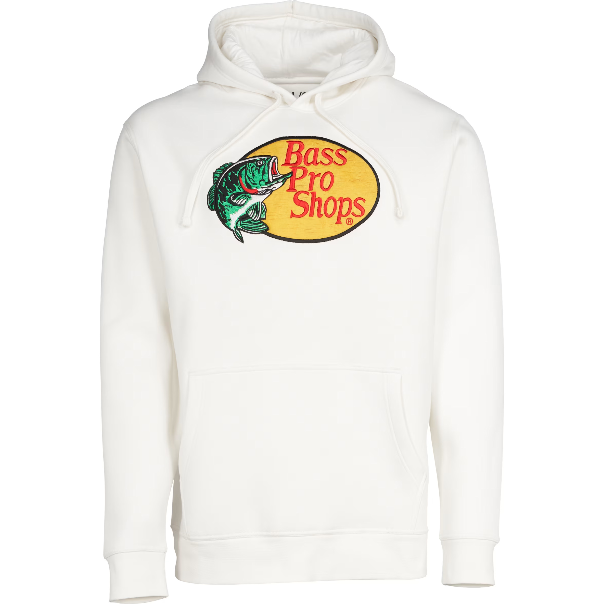 Image of Bass Pro Shops Embroidered Woodcut Logo Long-Sleeve Hoodie for Men - White