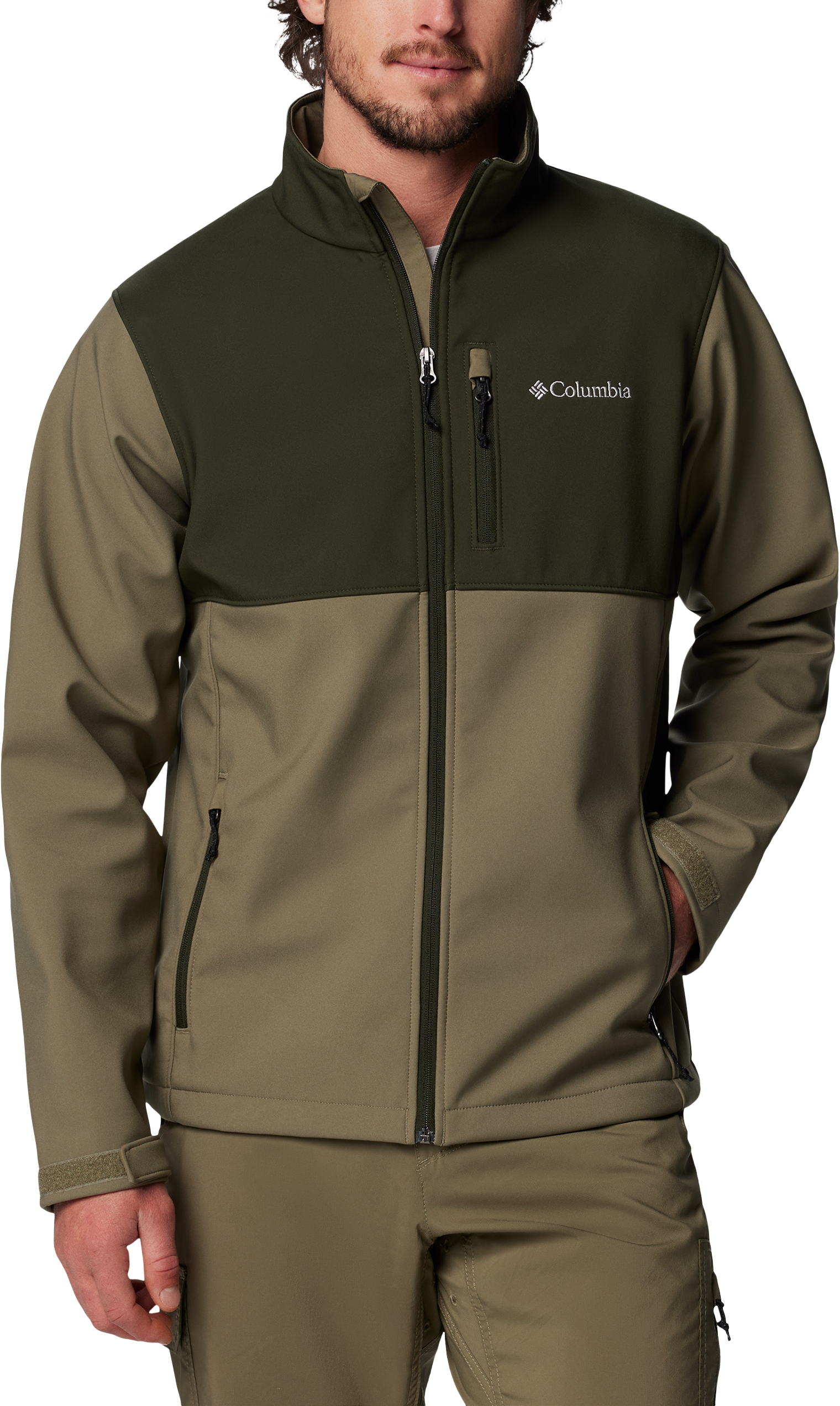 Image of Columbia Ascender Softshell Jacket for Men - Stone Green/Greenscape - XL