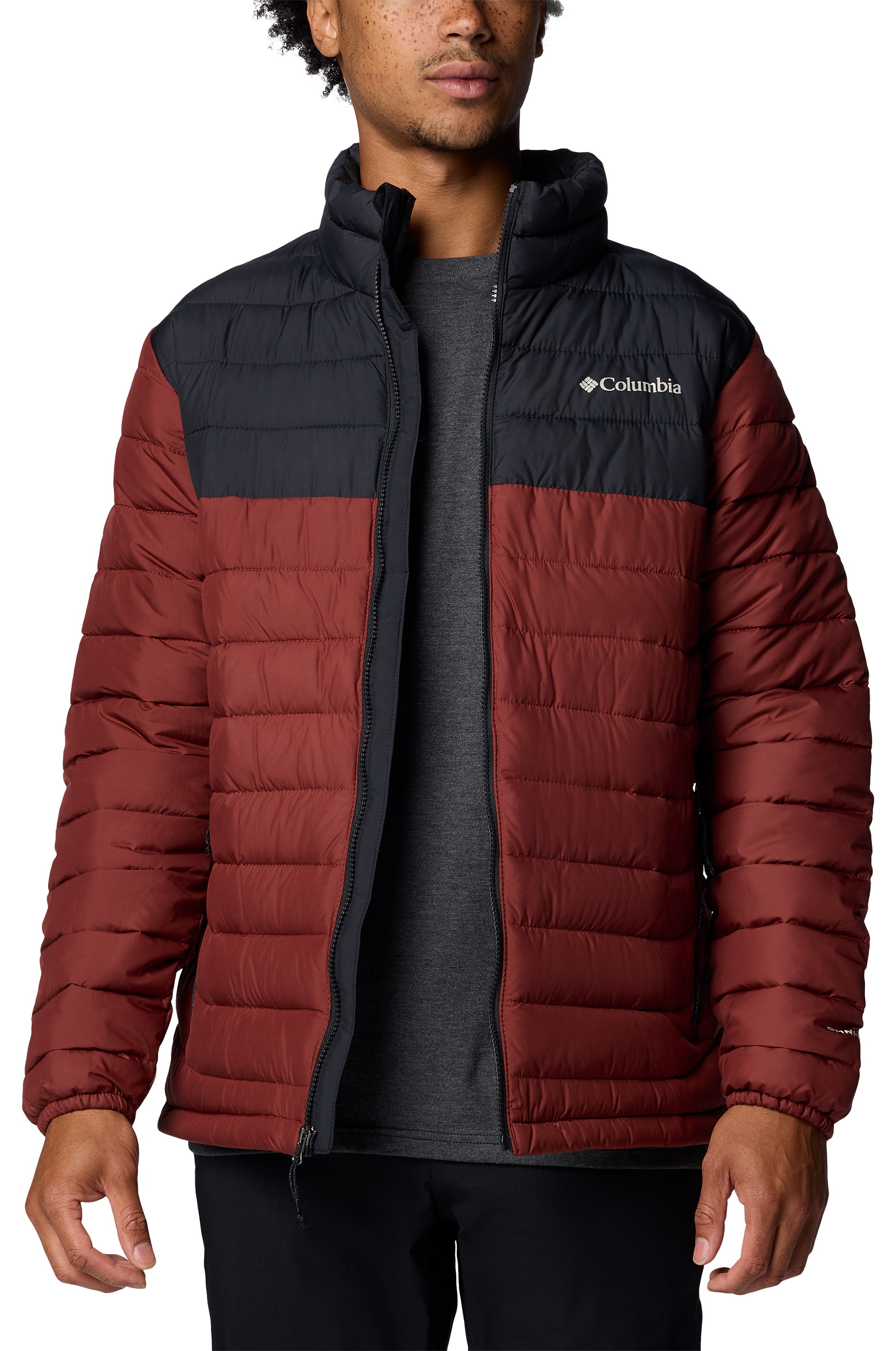 Image of Columbia Powder Lite II Jacket for Men - Spice/Black - M