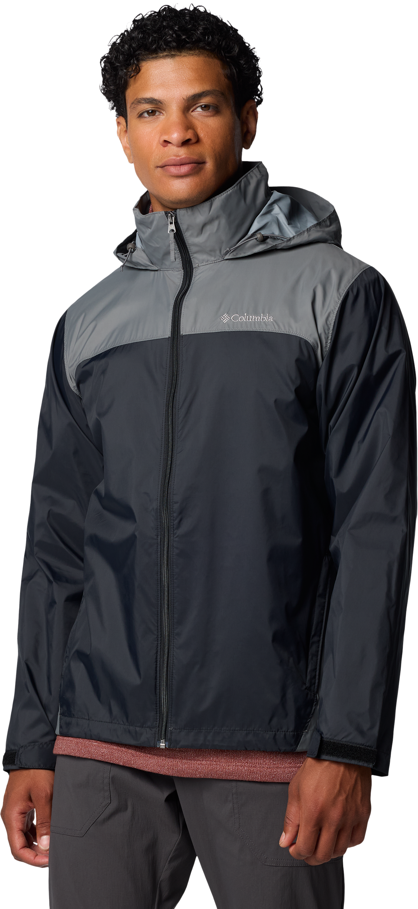 Image of Columbia Glennaker Lake II Rain Jacket for Men - Black/City Grey - 2XLT