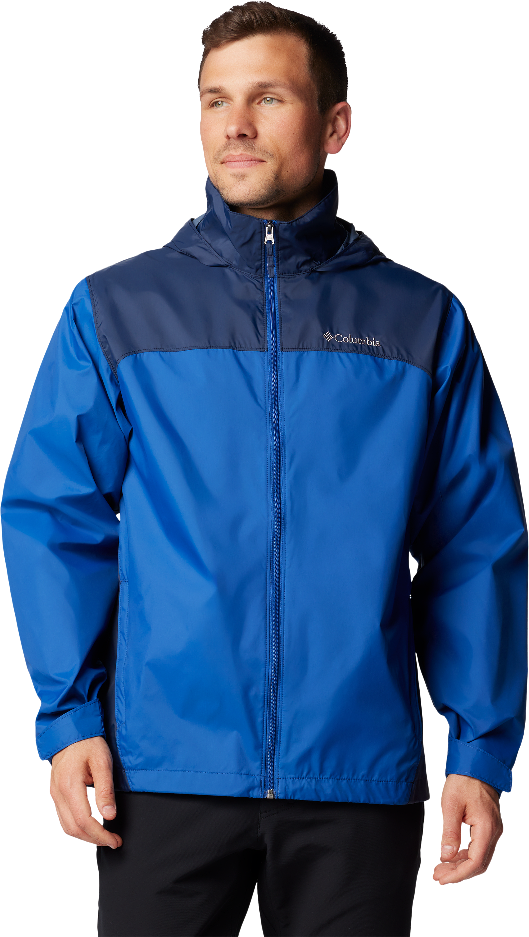 Image of Columbia Glennaker Lake II Rain Jacket for Men - Mountain Blue/Collegiate Navy - S