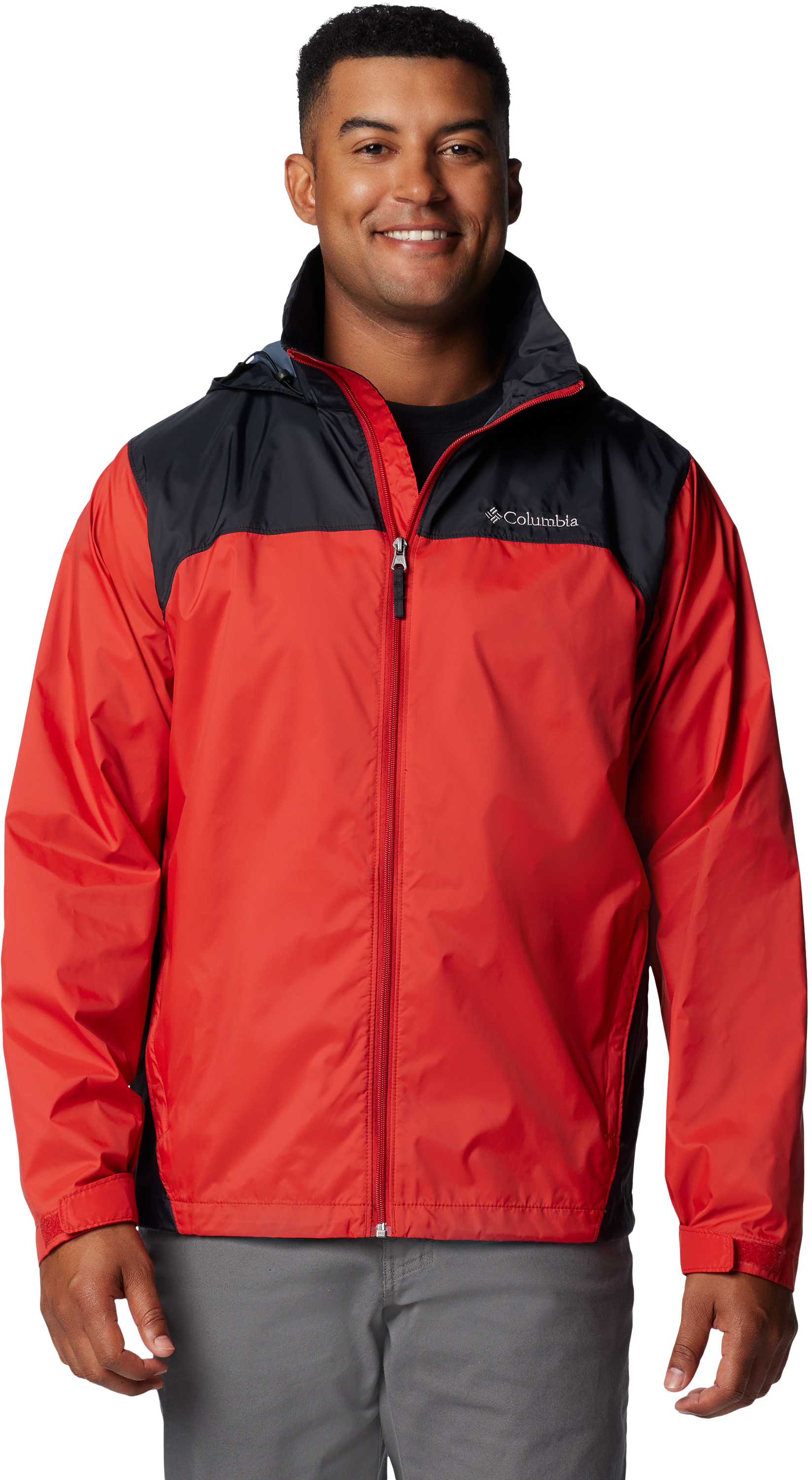 Image of Columbia Glennaker Lake II Rain Jacket for Men - Sail Red/Black - S