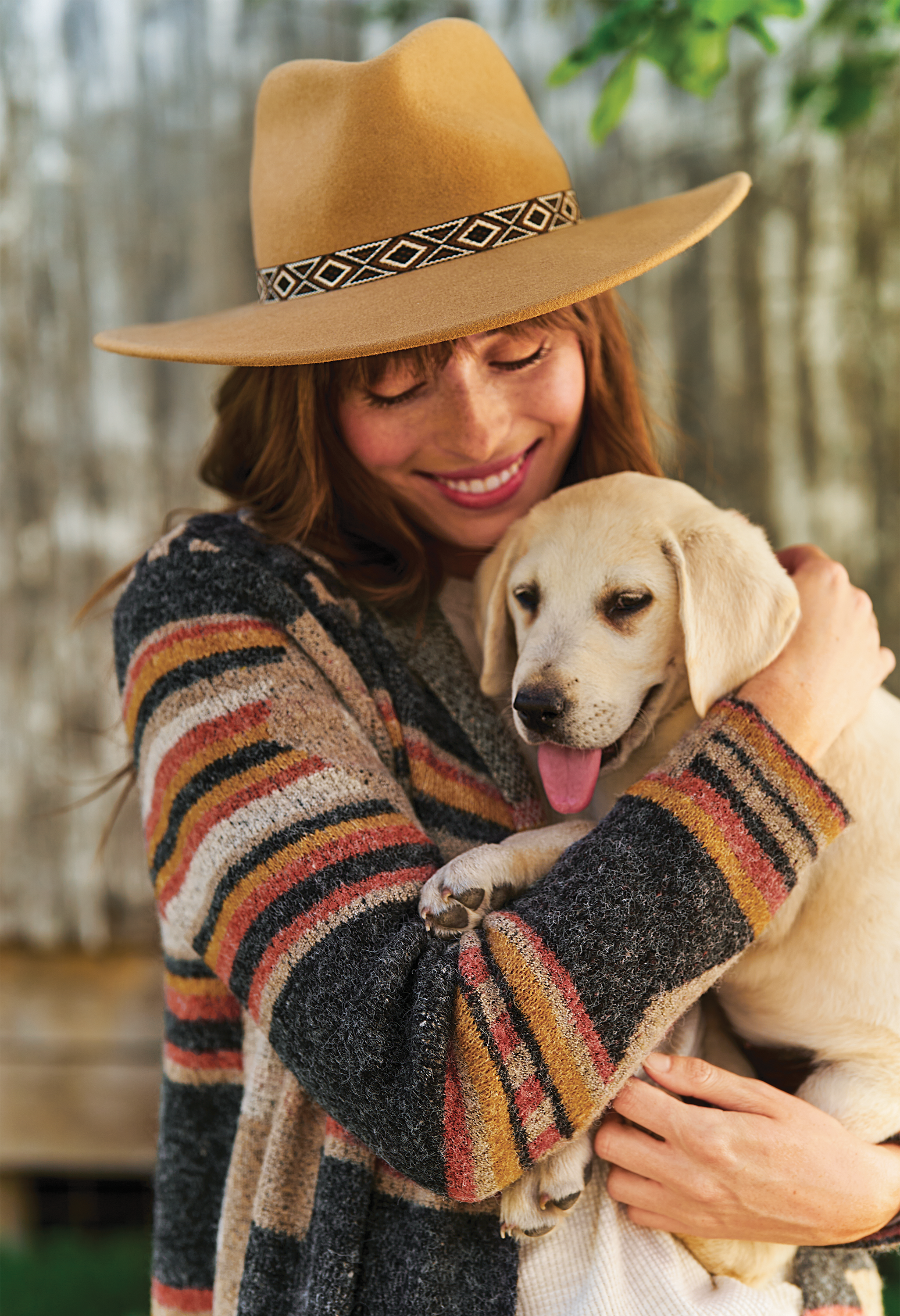 Image of Natural Reflections Wool Felt Aztec Band Safari Hat for Ladies