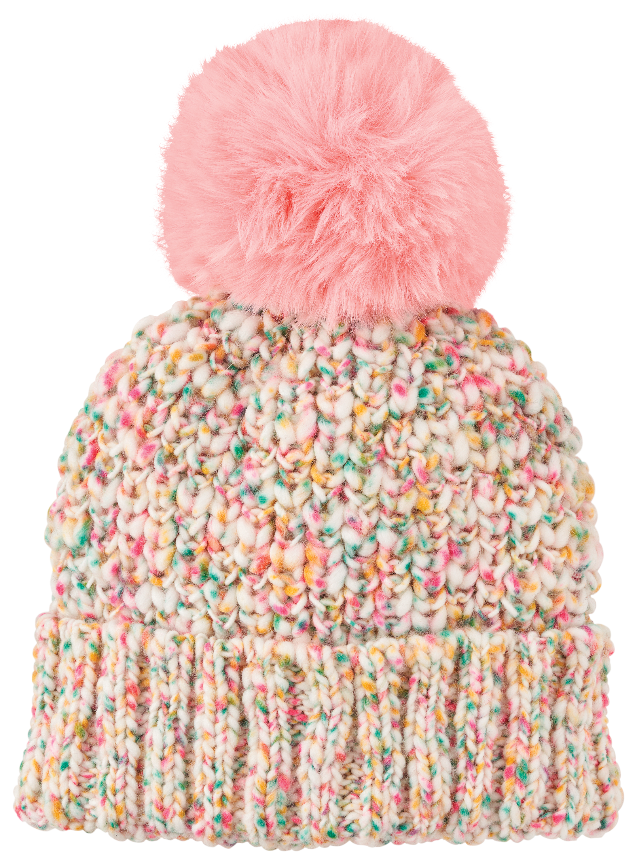 Image of Grand Sierra Confetti Pom Cuff Beanie for Girls