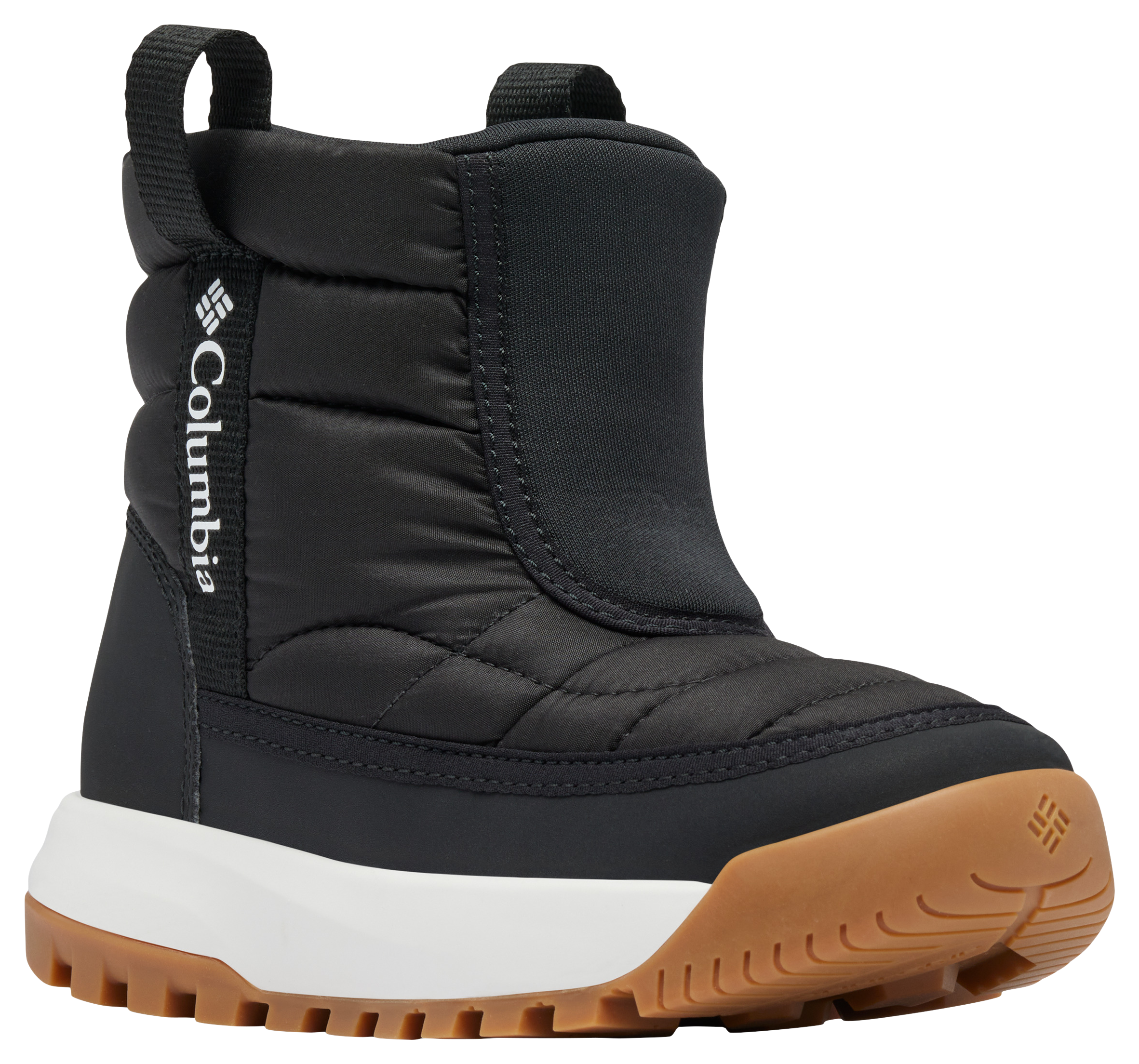 Image of Columbia Snowtrot Mid Boots for Kids - Black/Sea Salt - 6 Kids