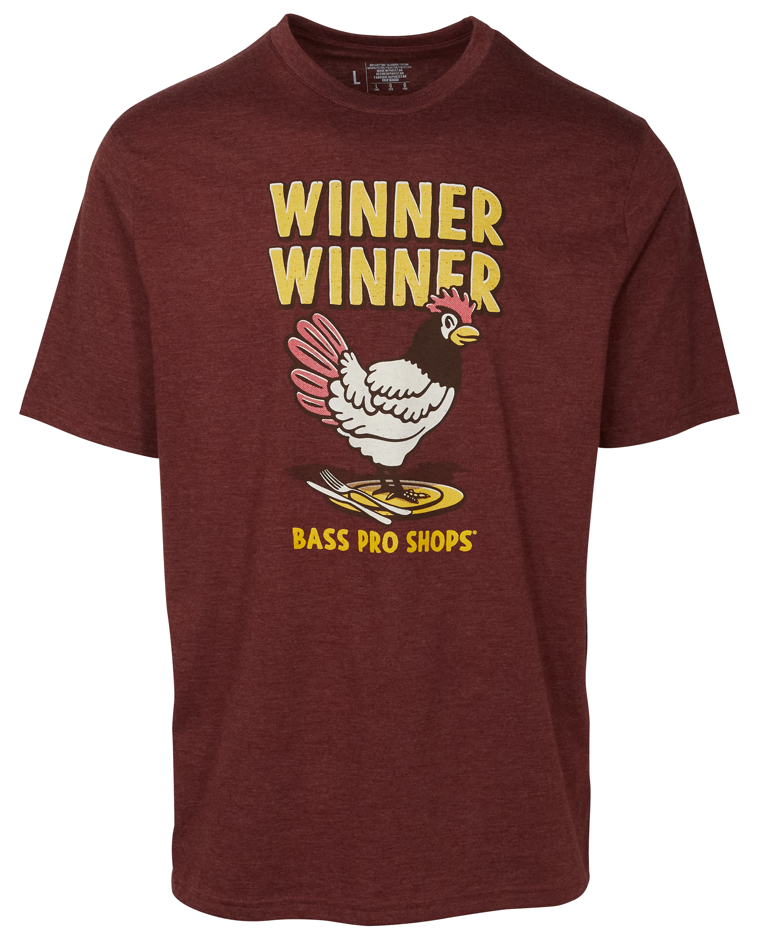 Image of Bass Pro Shops Chicken Dinner Short-Sleeve T-Shirt for Men - Heather Maroon