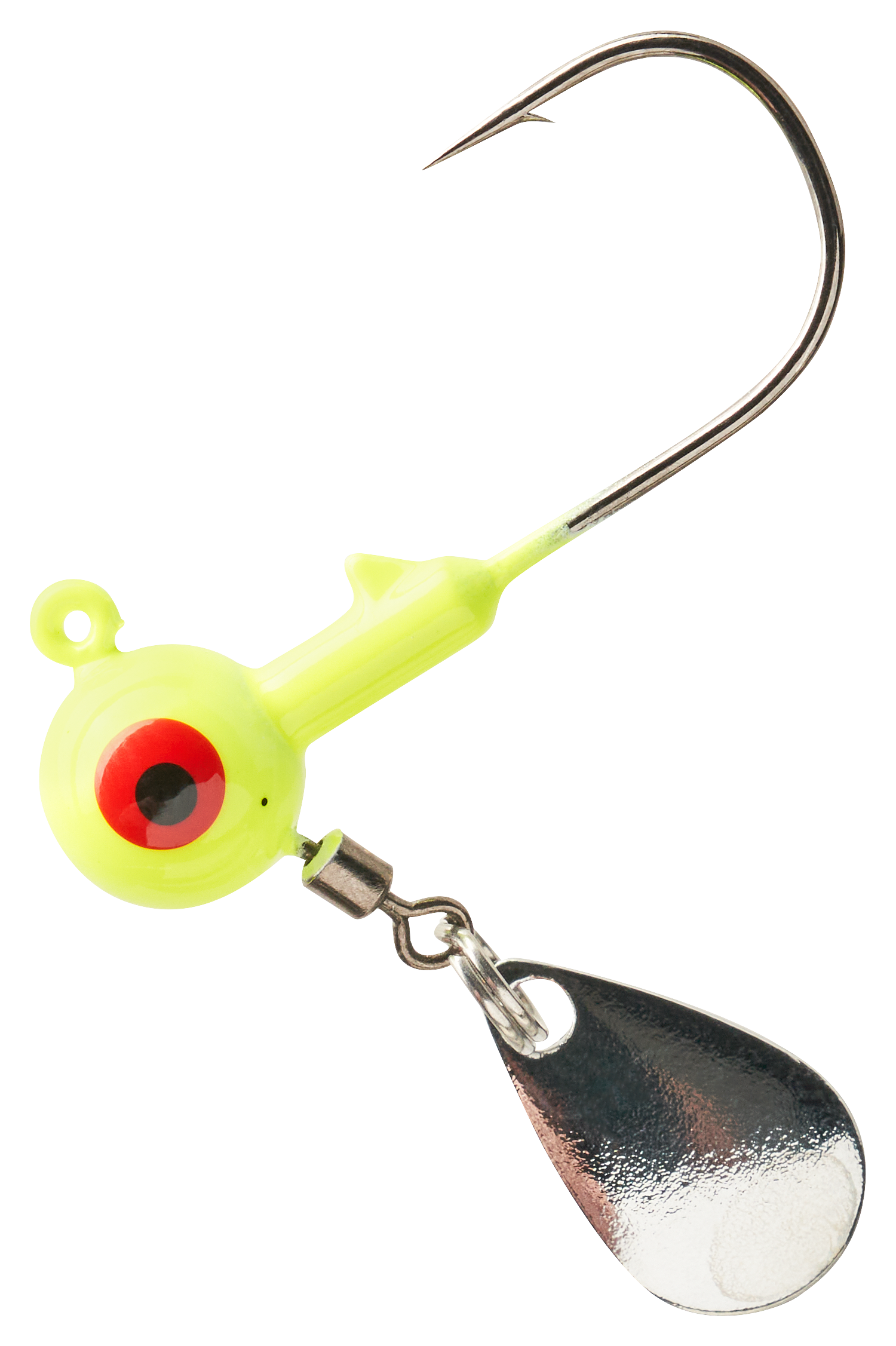 Image of Bass Pro Shops Crappie Maxx Round Head Spinner Jighead - Chartreuse - 1/32 oz.
