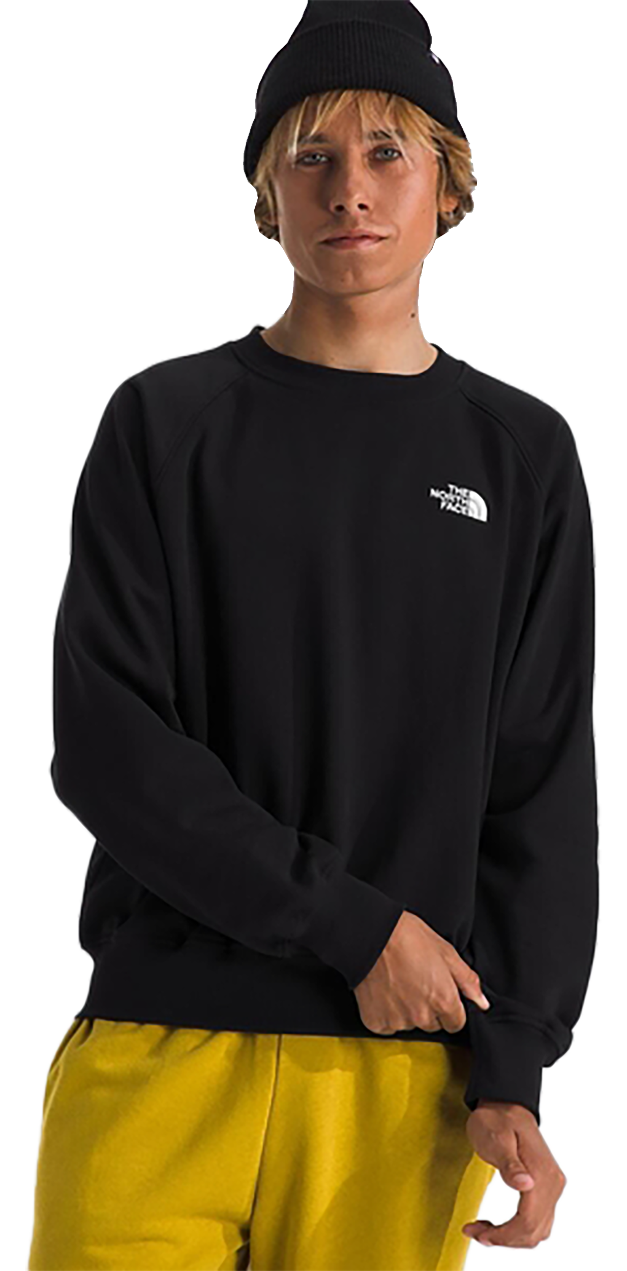 Image of The North Face Evolution Vintage Crew-Neck Long-Sleeve Sweatshirt for Men - TNF Black/TNF White - 2XL