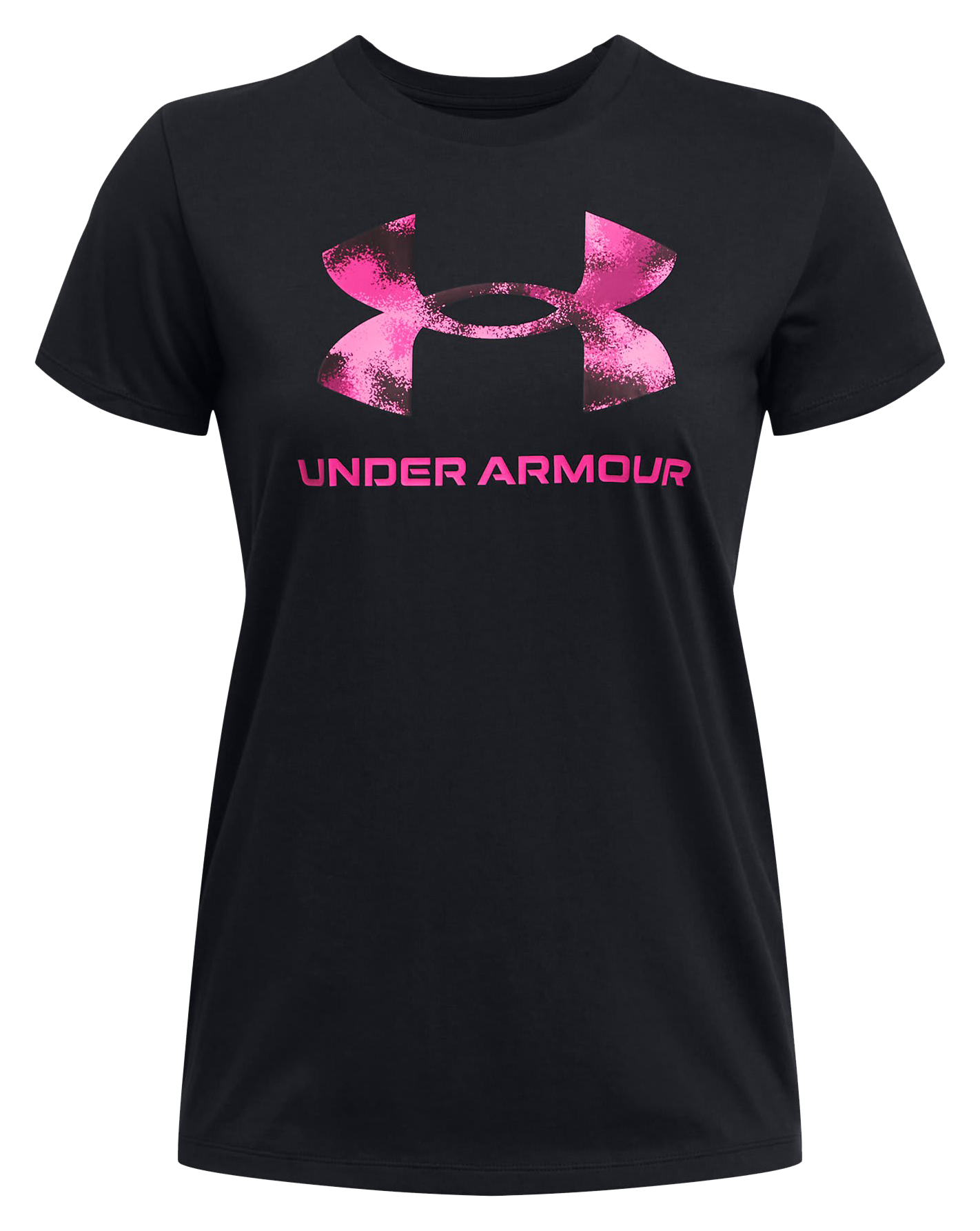 Image of Under Armour Live Sportstyle Graphic Short-Sleeve T-Shirt for Ladies - Black/Fluo Pink - XS