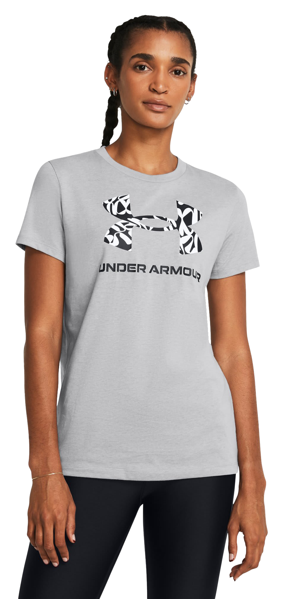 Image of Under Armour Live Sportstyle Graphic Short-Sleeve T-Shirt for Ladies - Mod Gray/Black - XS