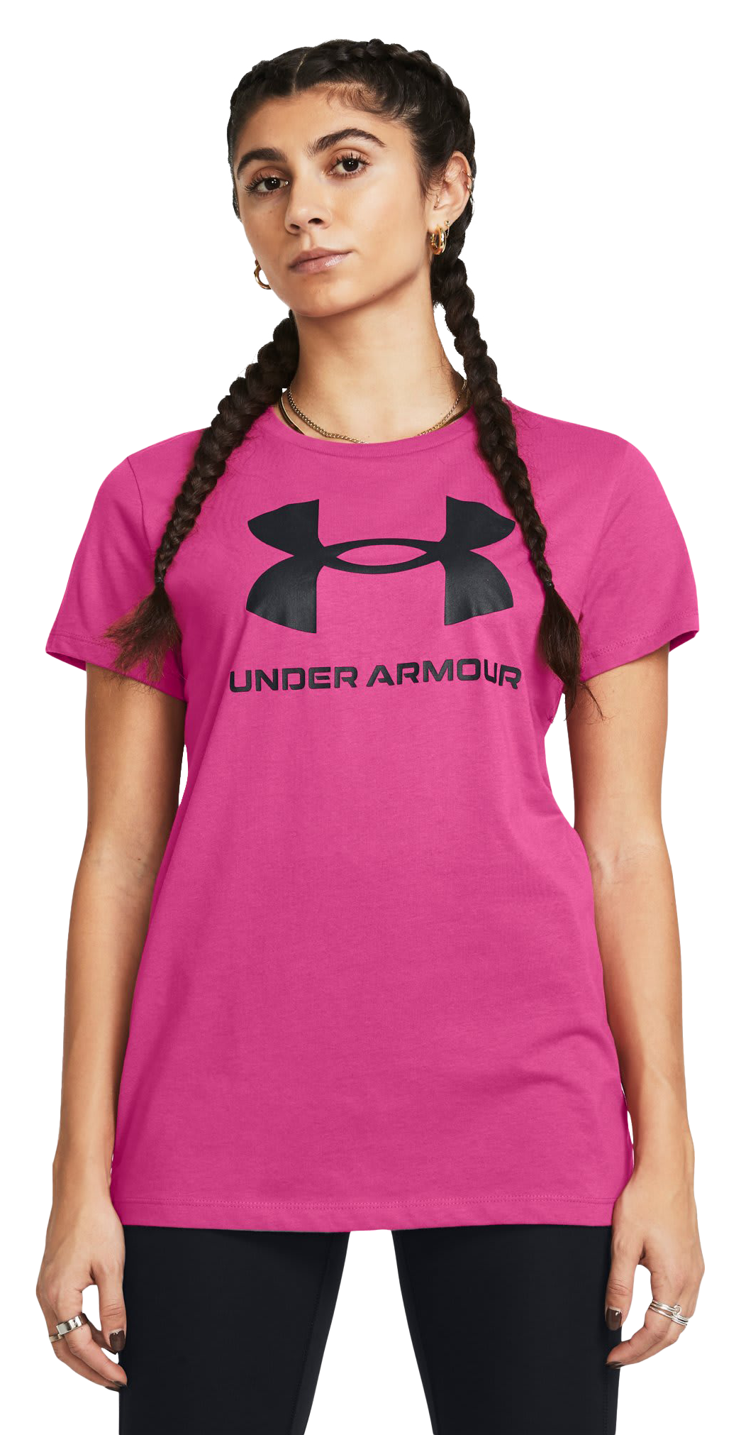 Image of Under Armour Live Sportstyle Graphic Short-Sleeve T-Shirt for Ladies - Astro Pink/Black - XS