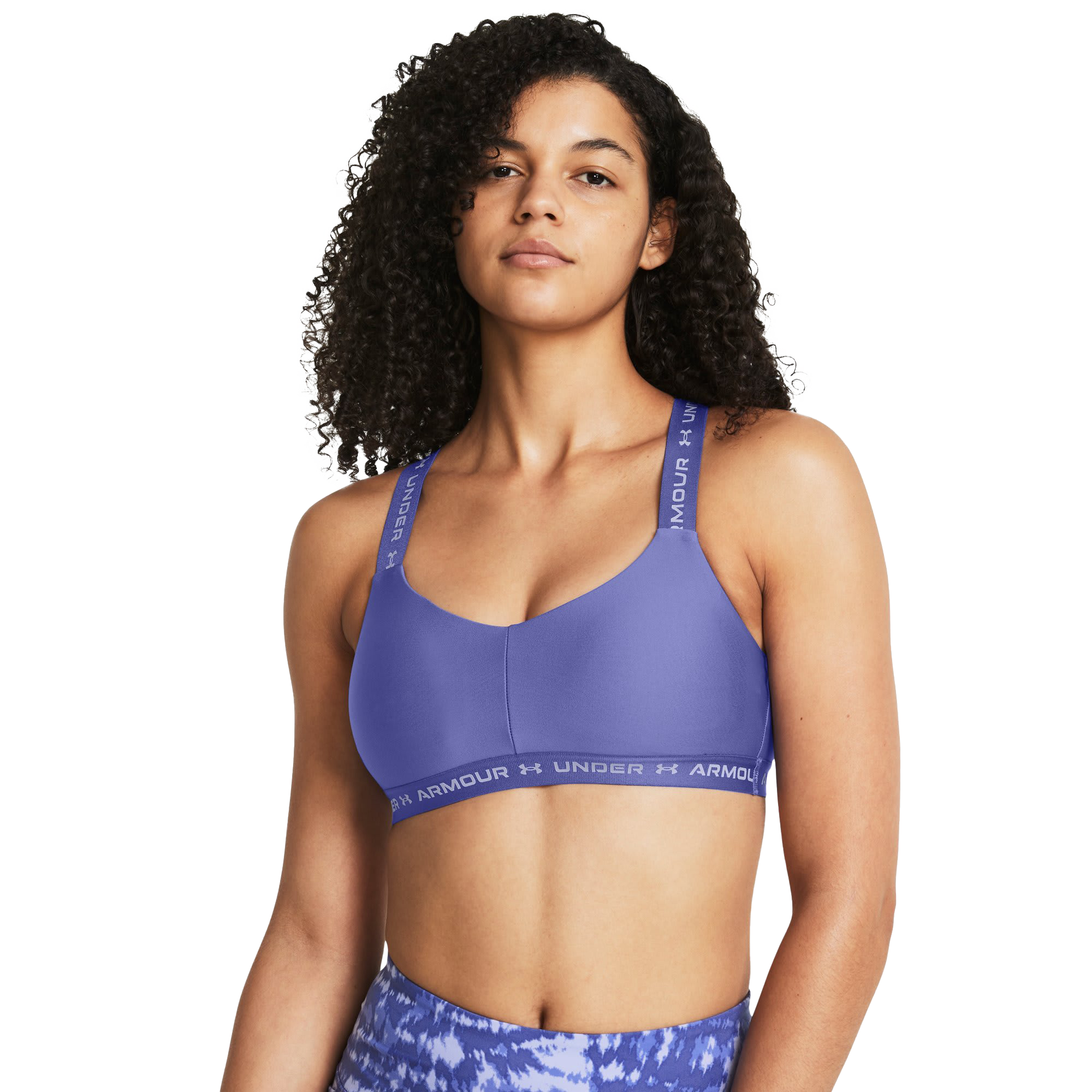 Under Armour Women's Crossback Low Sports Bra, (025)  Castlerock/Castlerock/Radial Turquoise, X-Small at  Women's Clothing  store
