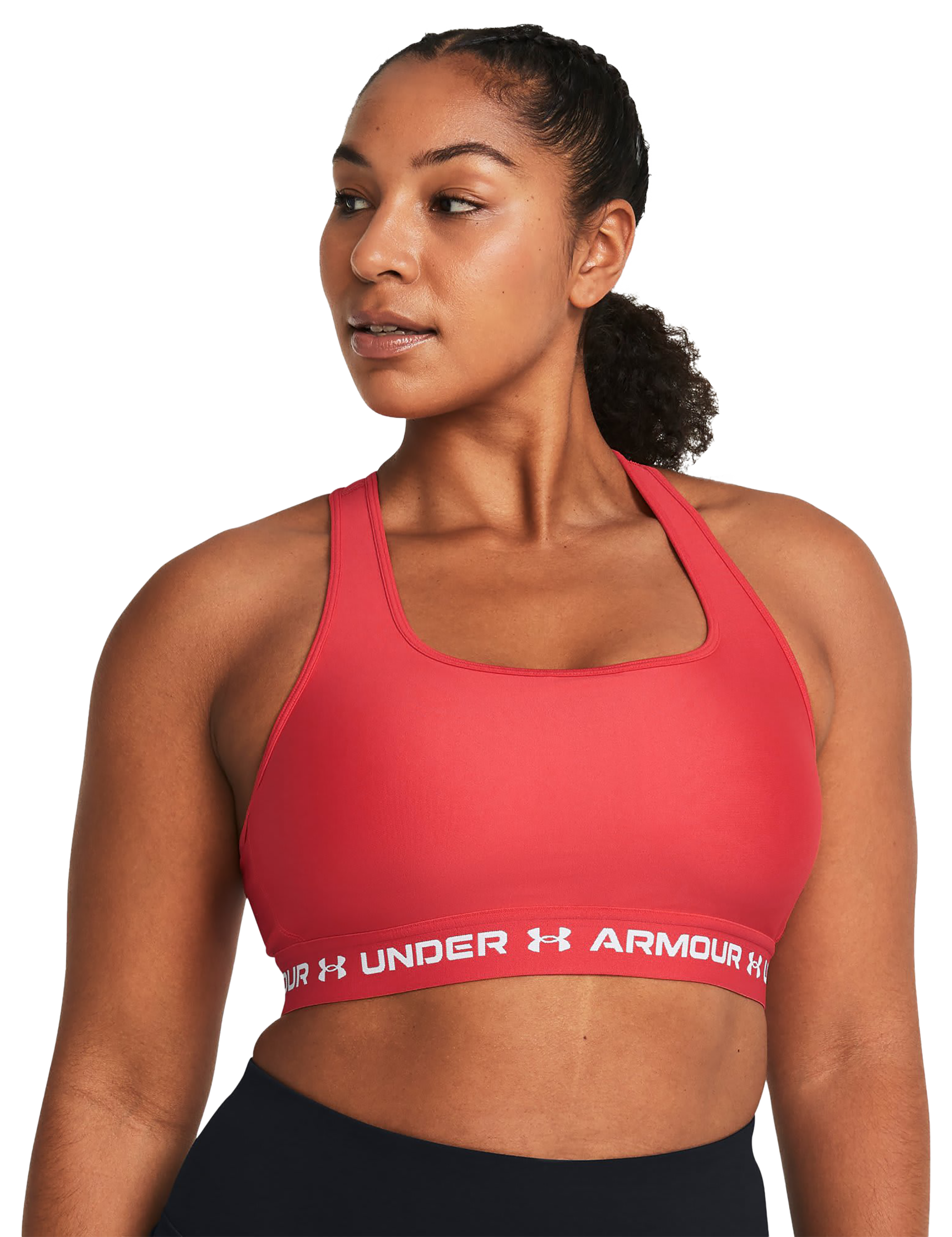 Under Armour Womens Cross-Back Mid-Impact Compression Sports Bra, SIze 3X,  BLACK