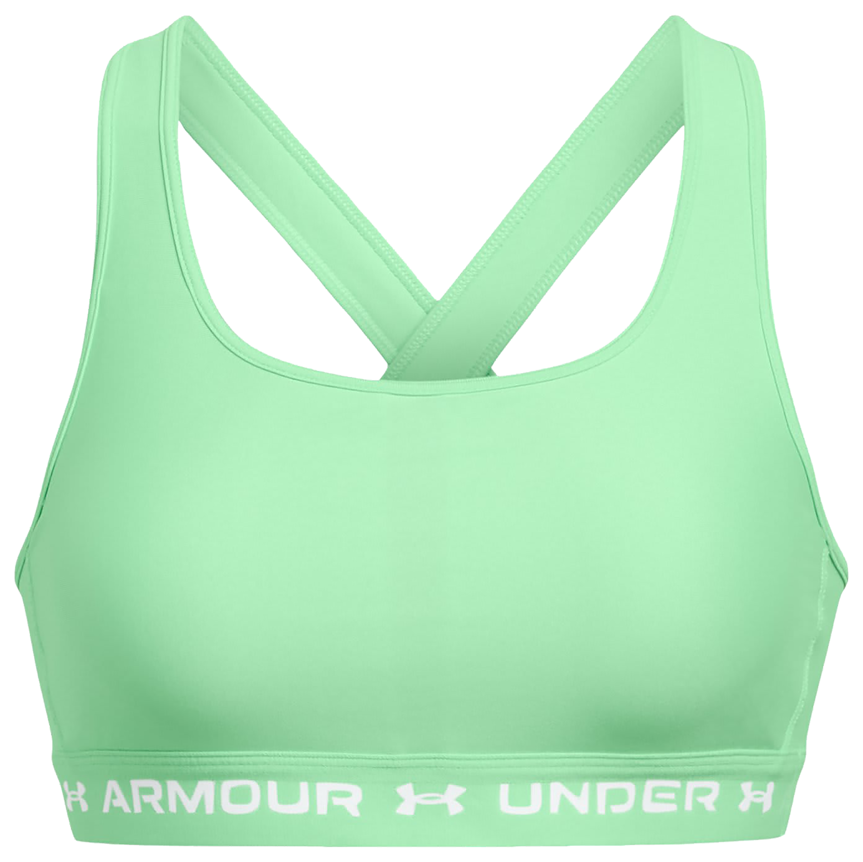 Image of Under Armour Mid Crossback Sports Bra for Ladies - Matrix Green/Matrix Green/White - L