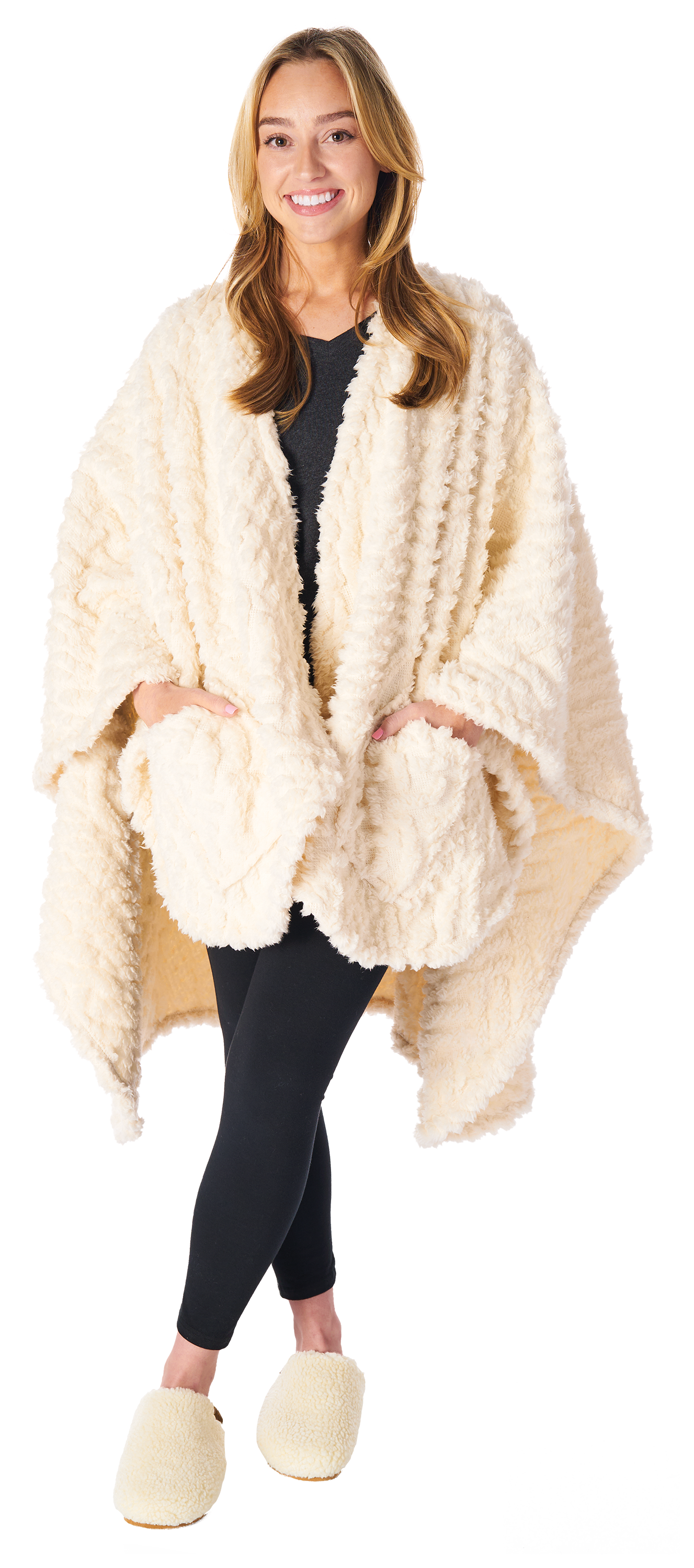 Image of White River Home Double-Sided Sherpa Wearable Throw - Ultra Cream