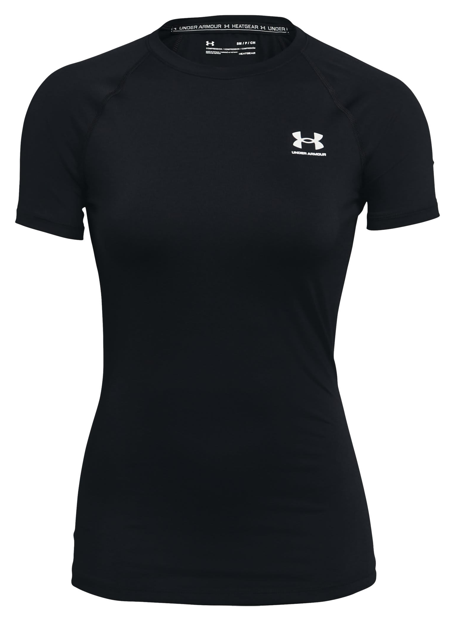 Image of Under Armour HeatGear Compression Short-Sleeve Shirt for Ladies - Black/White - M