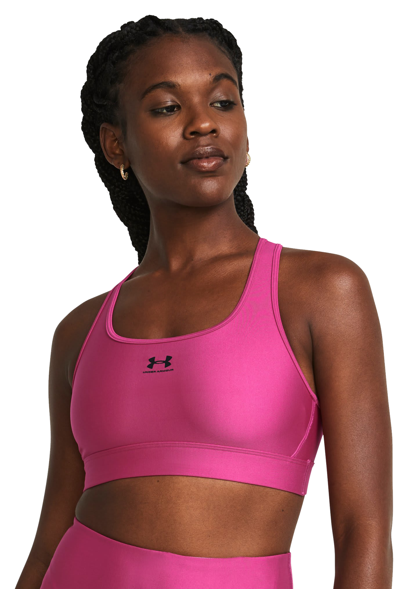 Under Armour Authentics mid support padless sports bra in blue and