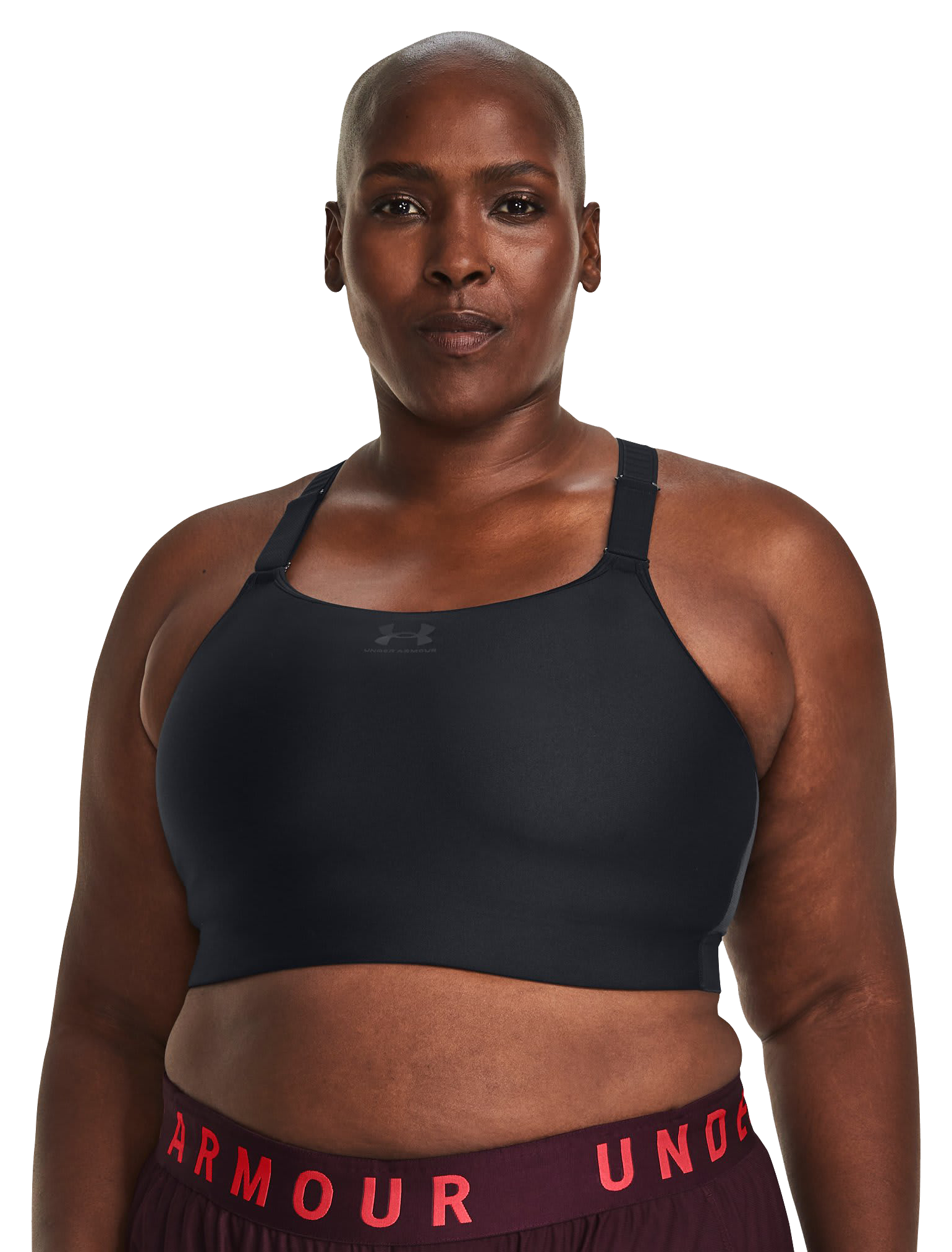 Under Armour HeatGear High Sports Bra for Ladies - Black/Jet Gray - 2X