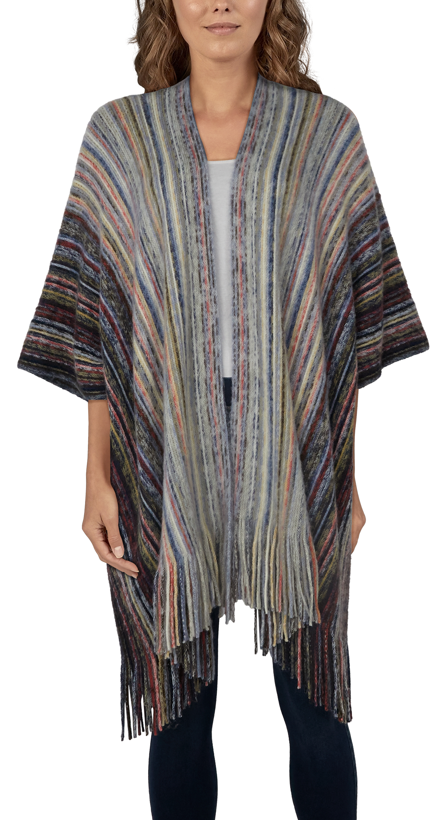 NATURAL REFLECTIONS Shadow Stripe Ruana for Ladies
