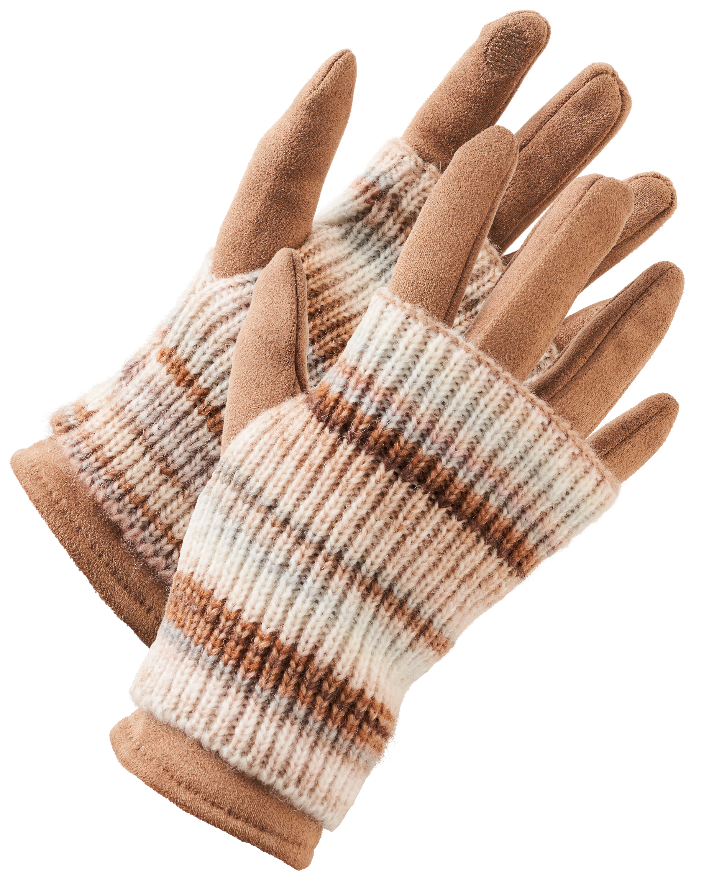 Image of Natural Reflections Space Dye 2-in-1 Gloves for Ladies - Tan