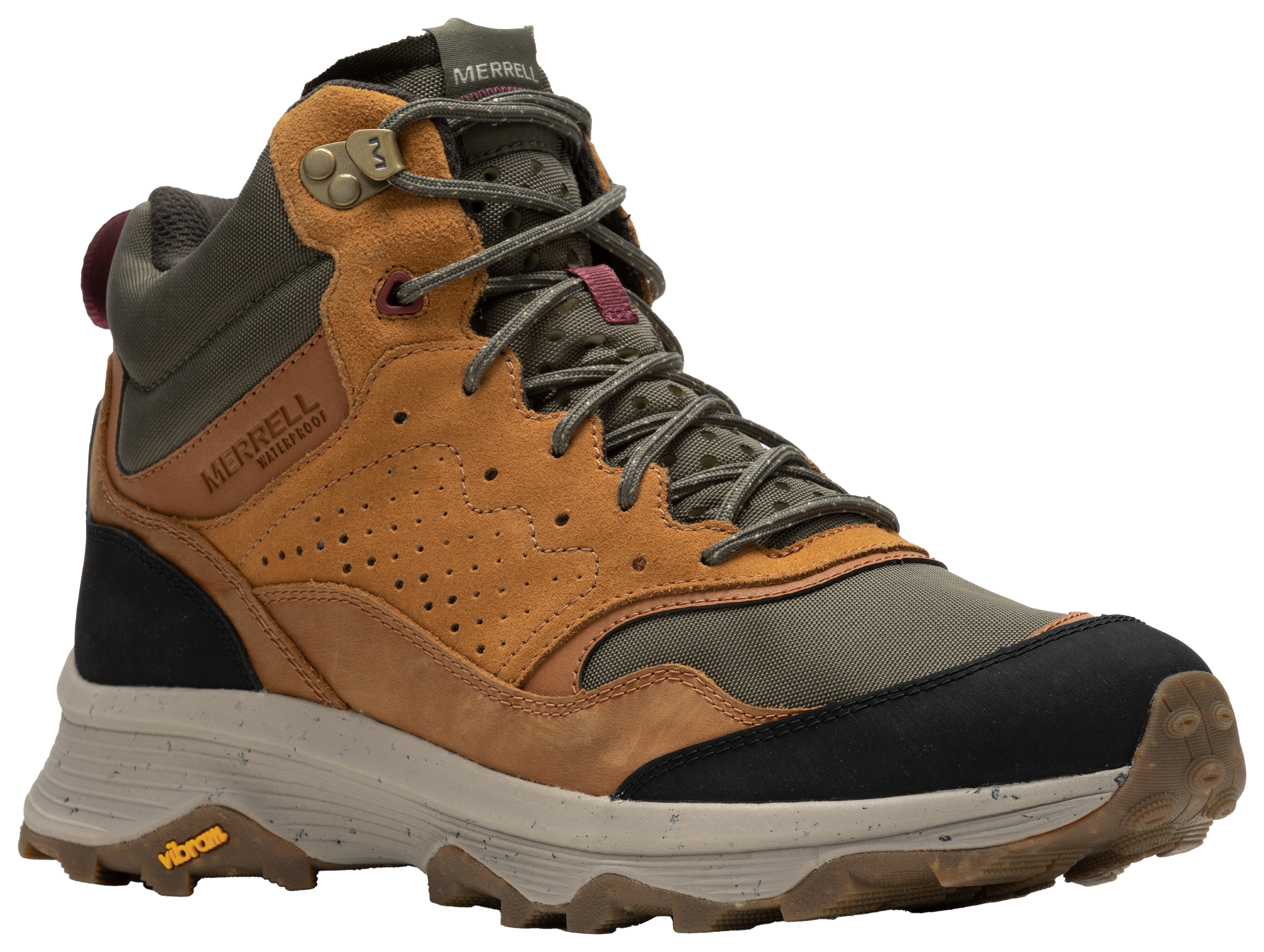 Image of Merrell Speed Solo Mid Waterproof Hiking Boots for Men - Spice - 11M