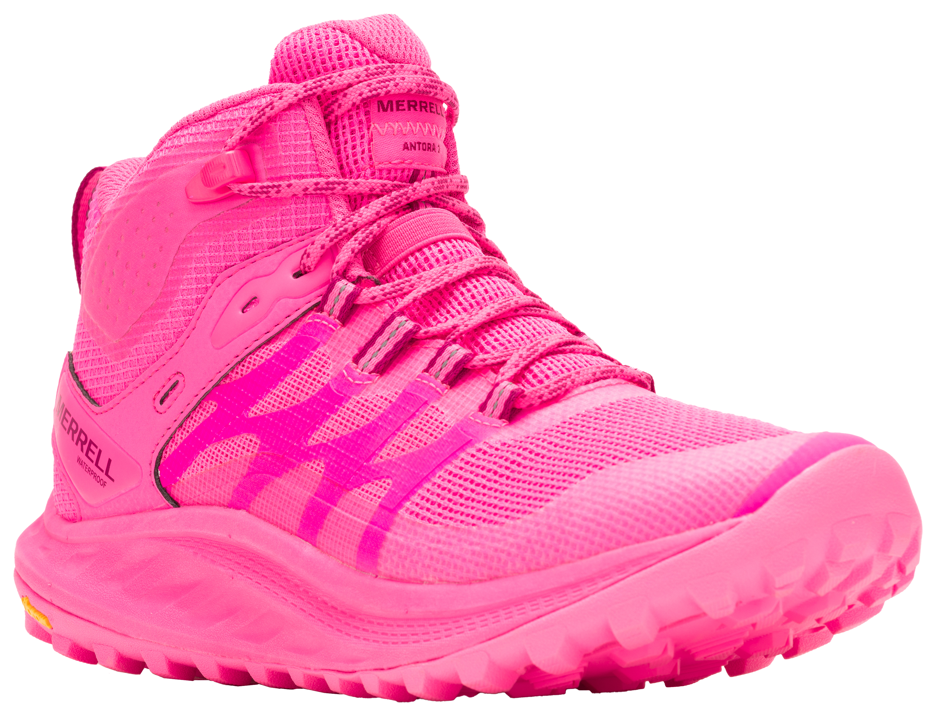 Image of Merrell Antora 3 Mid Waterproof Hiking Shoes for Ladies - Knockout Pink - 6M