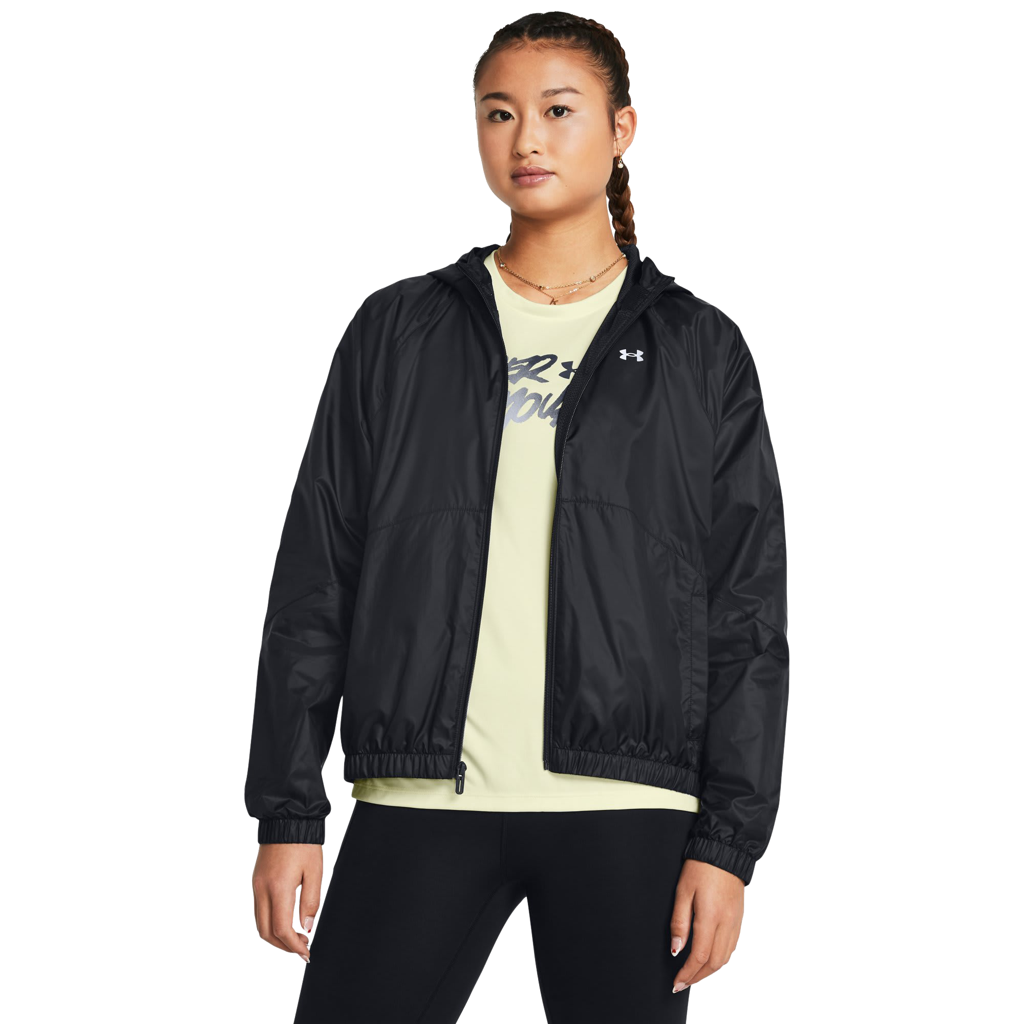 Image of Under Armour Rival Sport Windbreaker Jacket for Ladies - Black/White - XXL