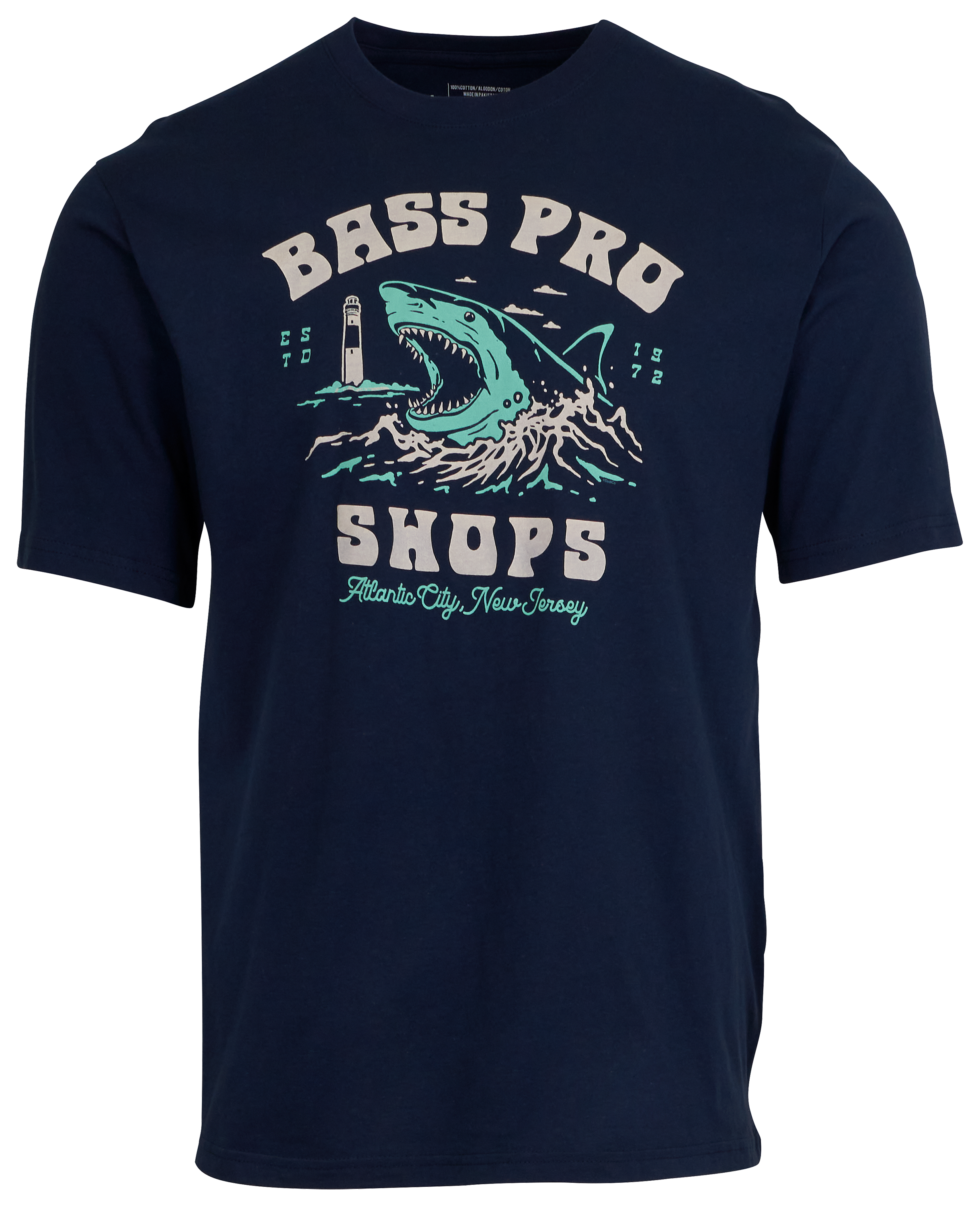 Image of Bass Pro Shops Atlantic City Great White Short-Sleeve T-Shirt for Men - Navy