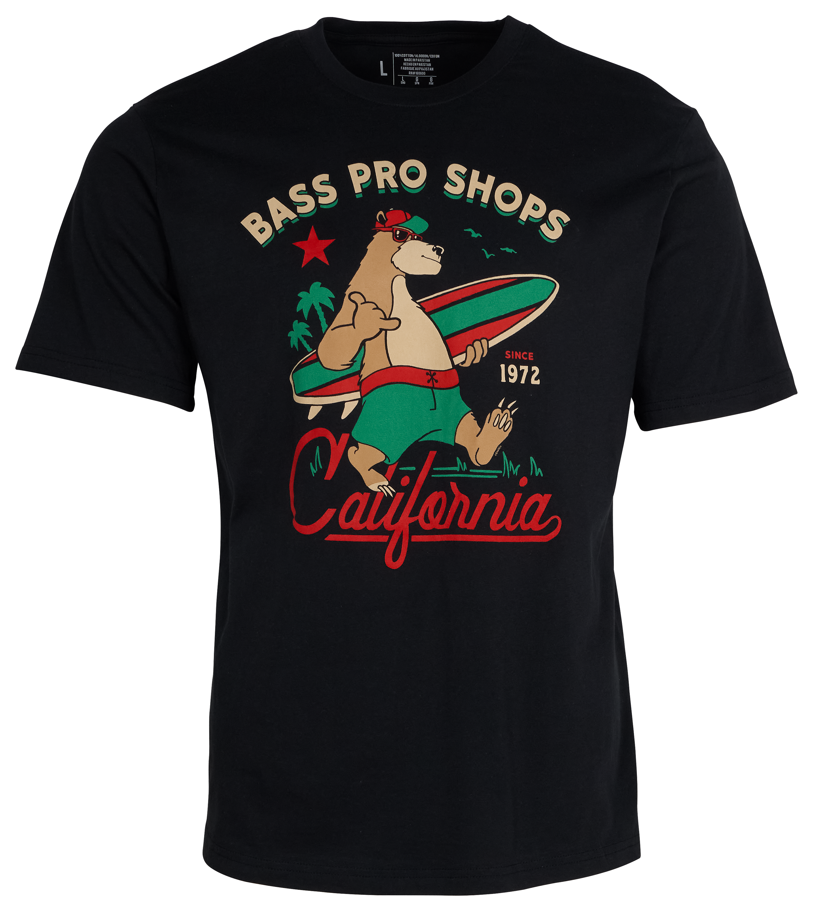 Image of Bass Pro Shops California Mascot Short-Sleeve Shirt for Men - Black - M