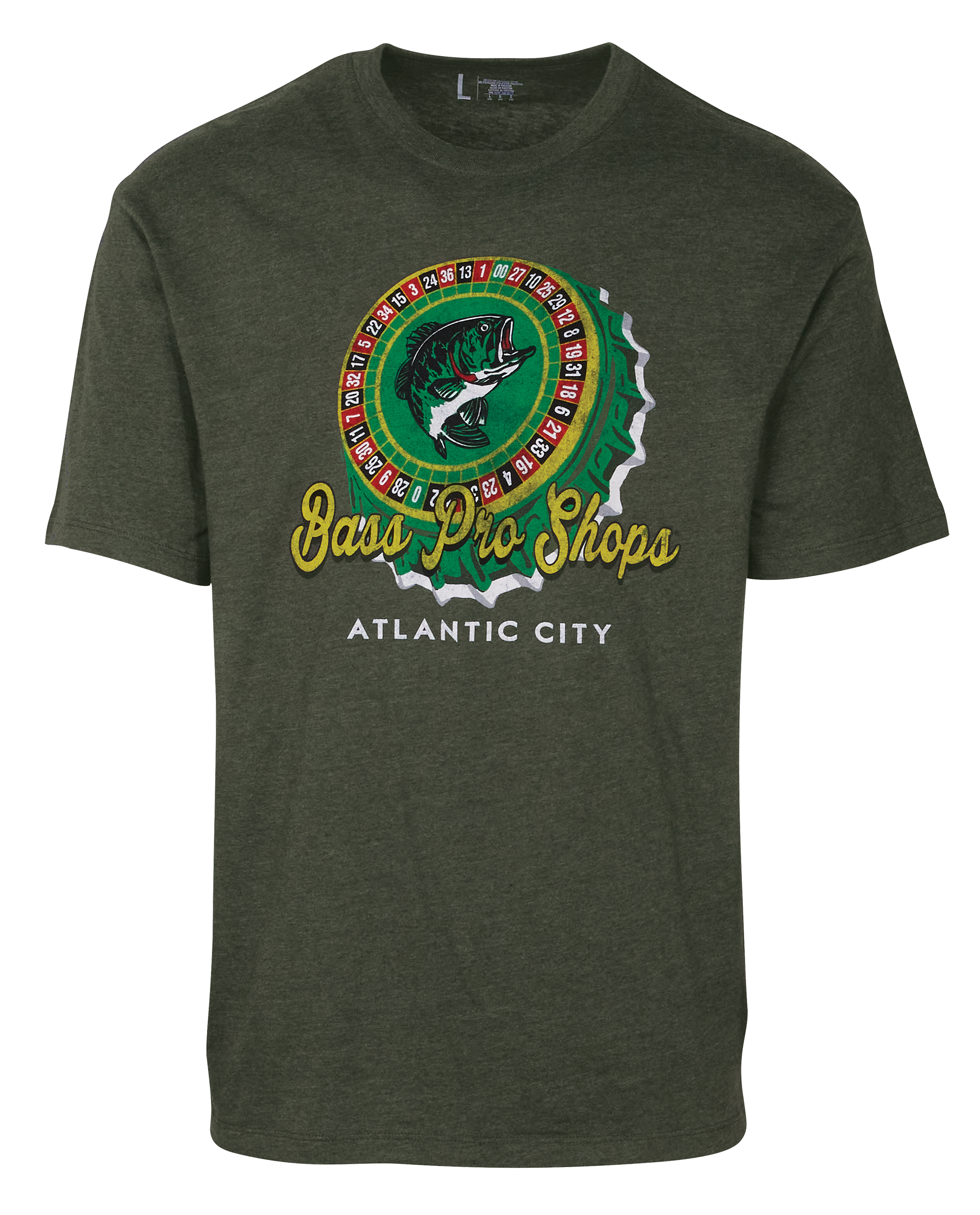 Image of Bass Pro Shops Drink Local Atlantic City Short-Sleeve T-Shirt for Men - Olive Heather