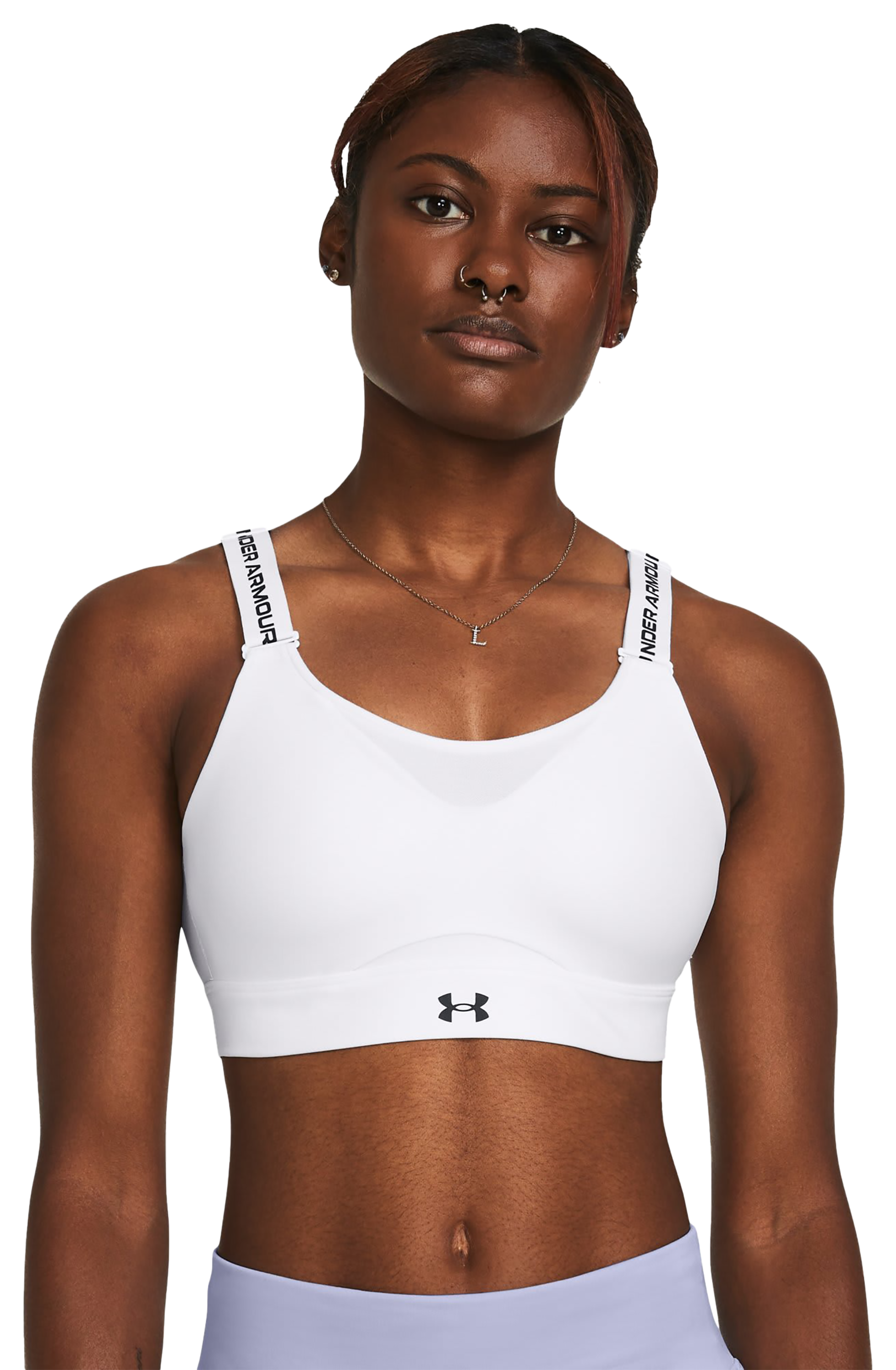 Image of Under Armour Infinity 2.0 High Sports Bra for Ladies - White/Black - S D-DD