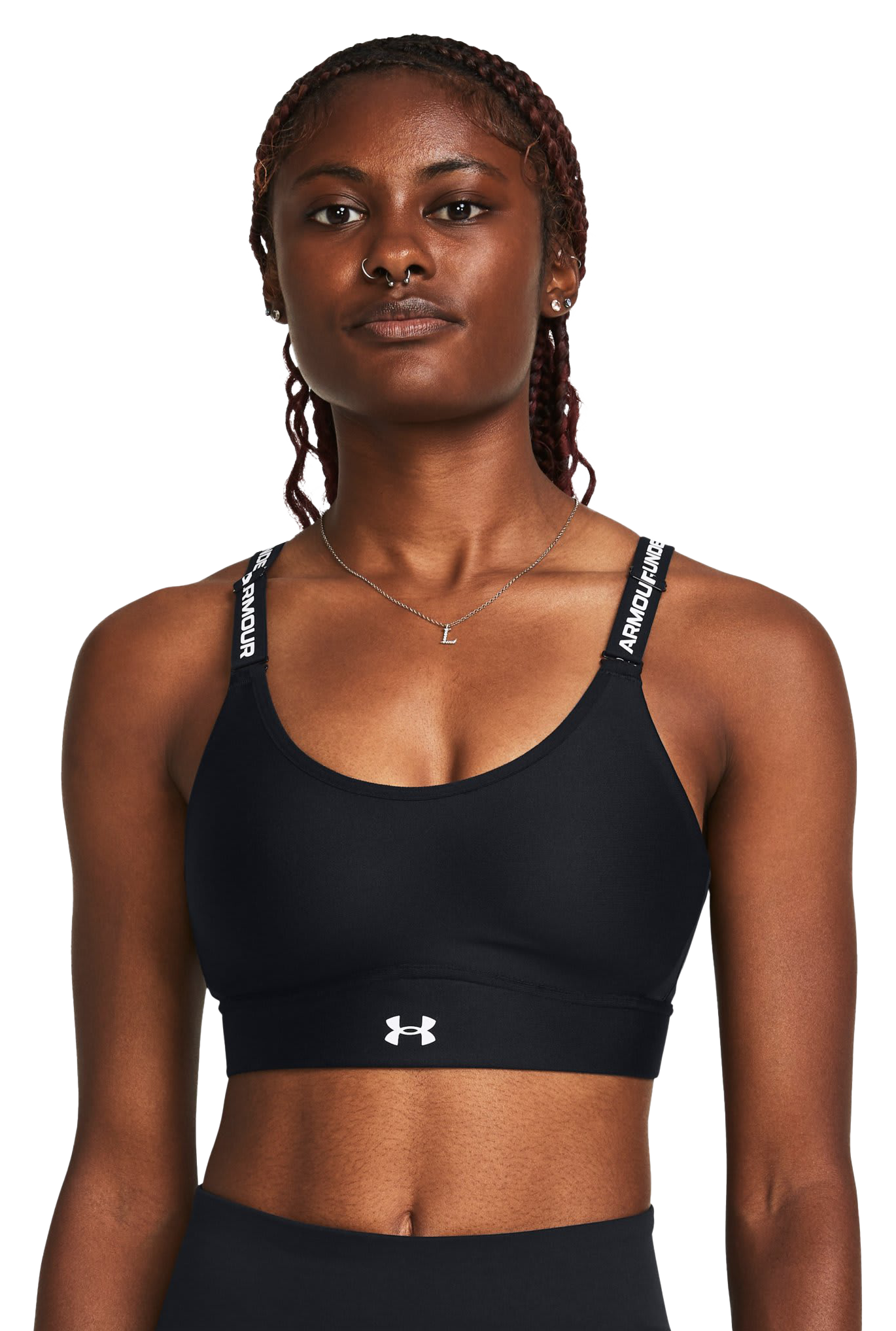 Image of Under Armour Infinity 2.0 Mid Sports Bra for Ladies - Black/White - M D-DD