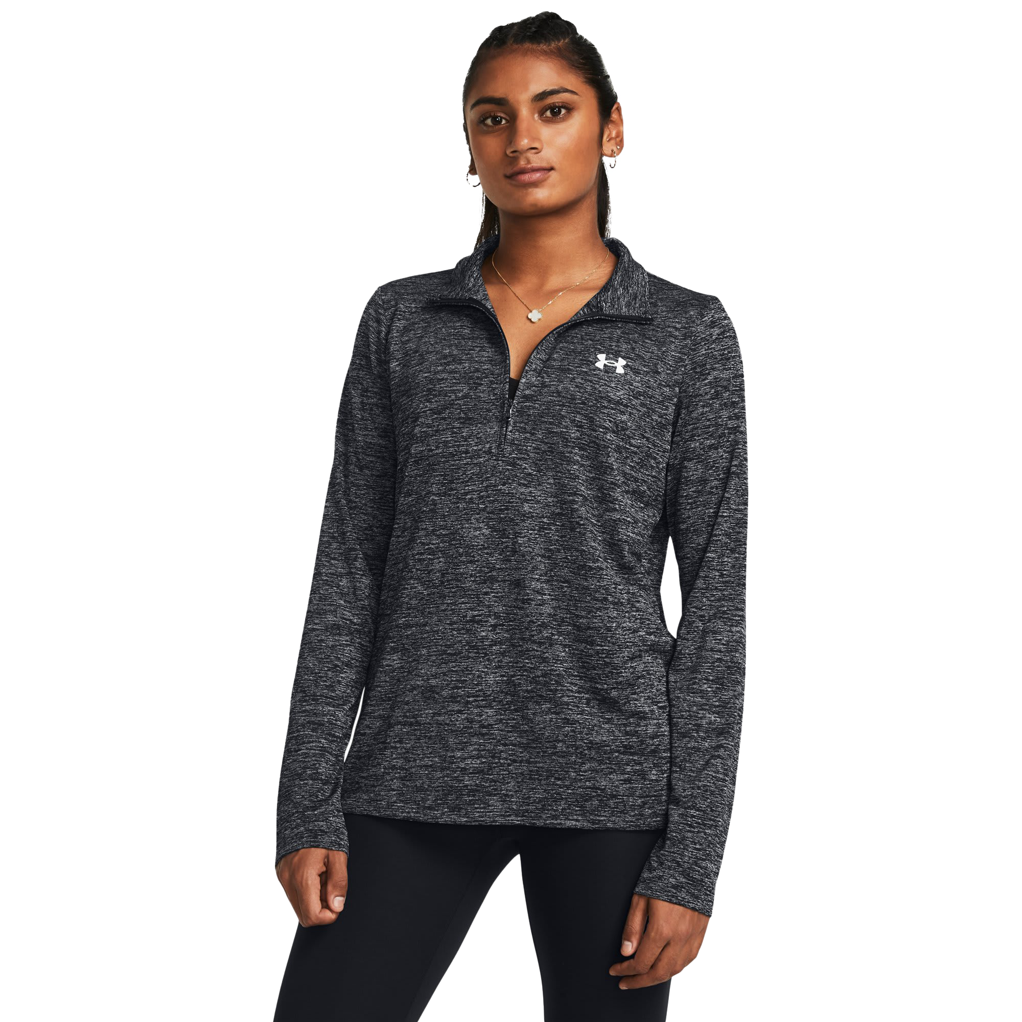 Image of Under Armour UA Tech Twist Half-Zip Pullover for Ladies - Black/White - S