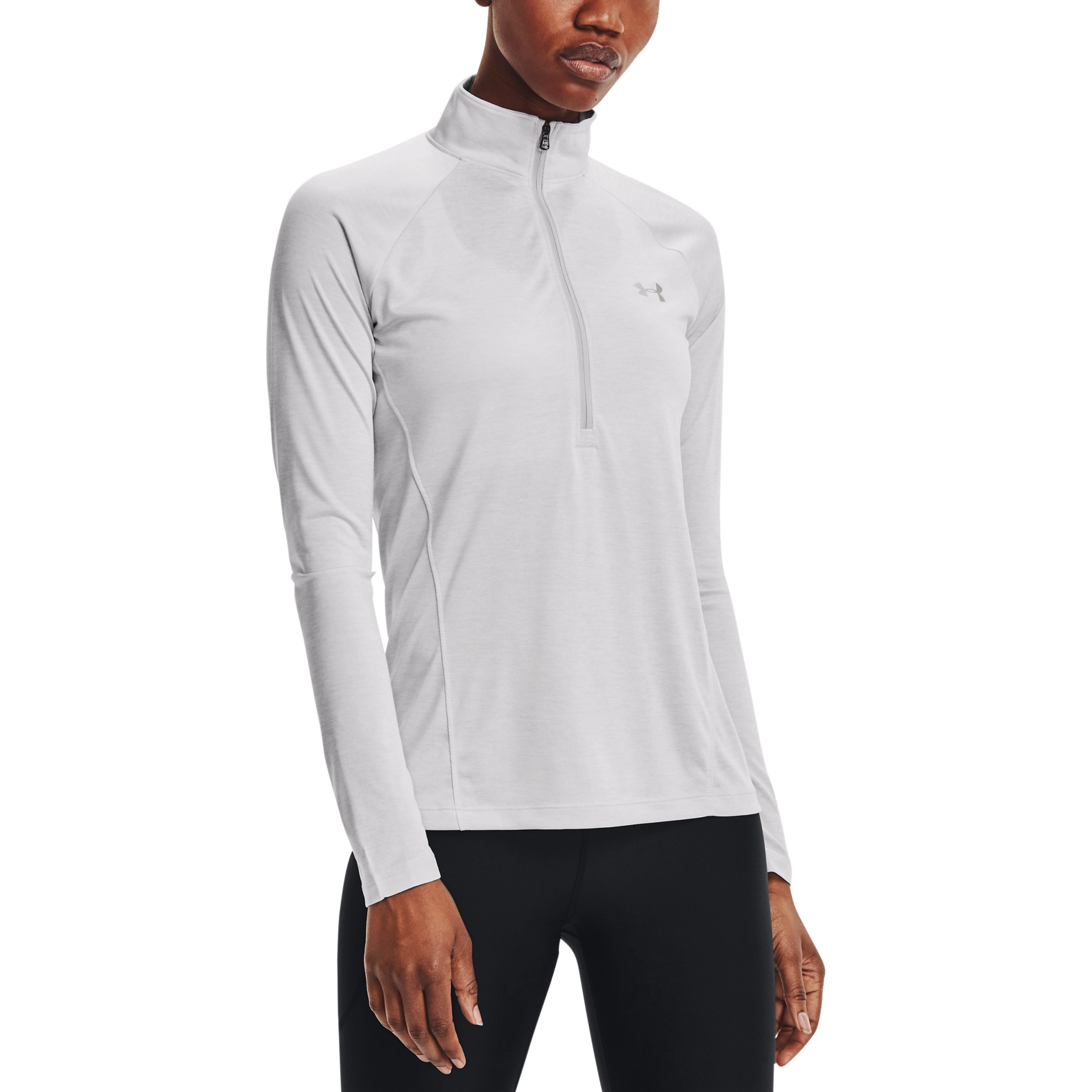 Image of Under Armour UA Tech Twist Half-Zip Pullover for Ladies - Halo Gray/White - S