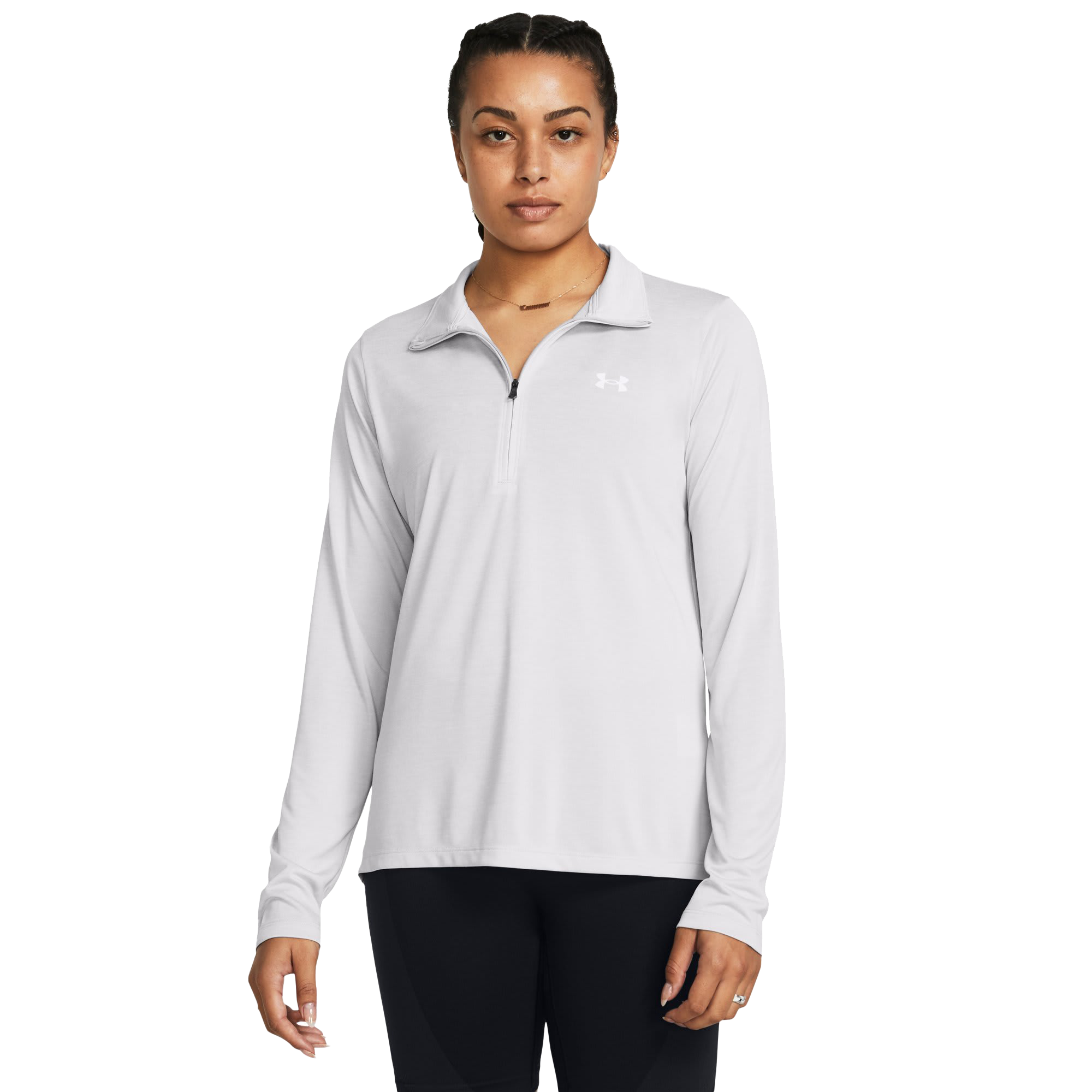 Under Armour UA Tech Twist Half-Zip Pullover for Ladies - Halo Gray/White
