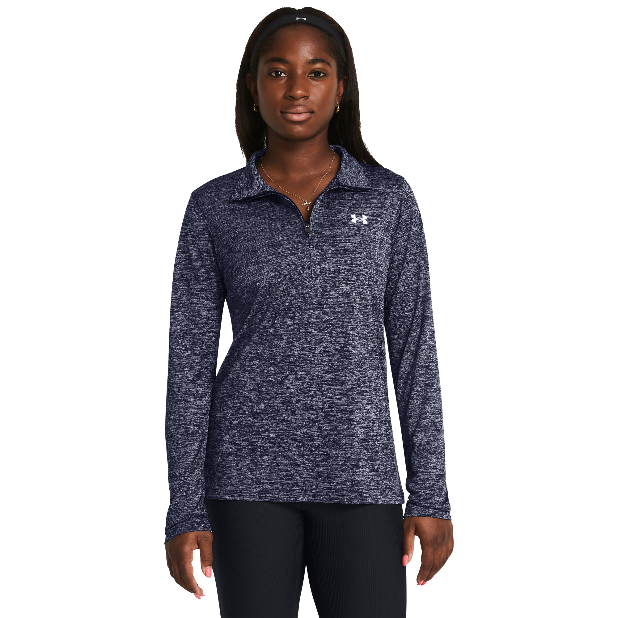 Image of Under Armour UA Tech Twist Half-Zip Pullover - Midnight Navy/White