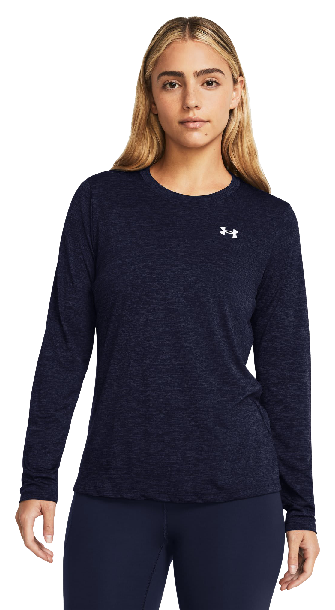 Under Armour UA Tech Twist Long-Sleeve Crew for Ladies - Midnight Navy/White