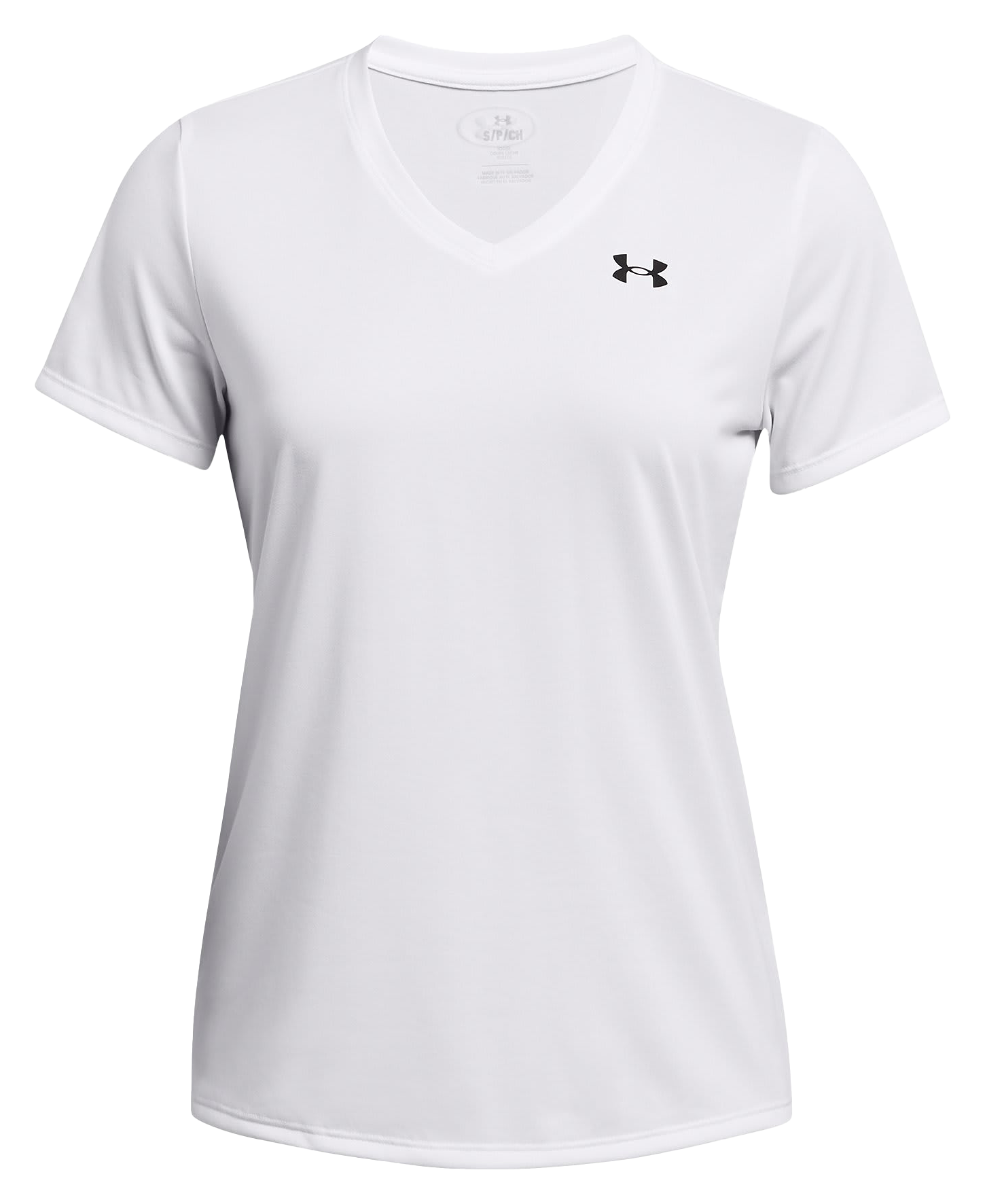 Image of Under Armour UA Tech V-Neck Short-Sleeve Shirt for Ladies - White/Black - M