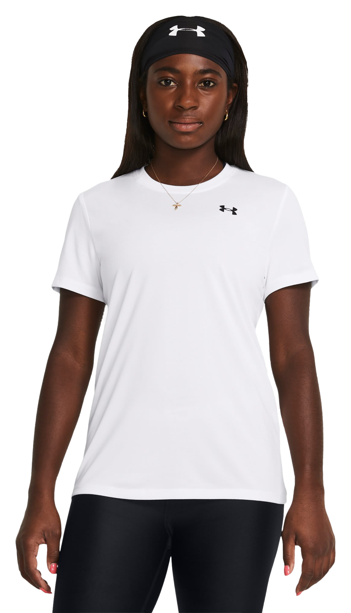 Image of Under Armour UA Tech Short-Sleeve Shirt for Ladies - White/Black - L