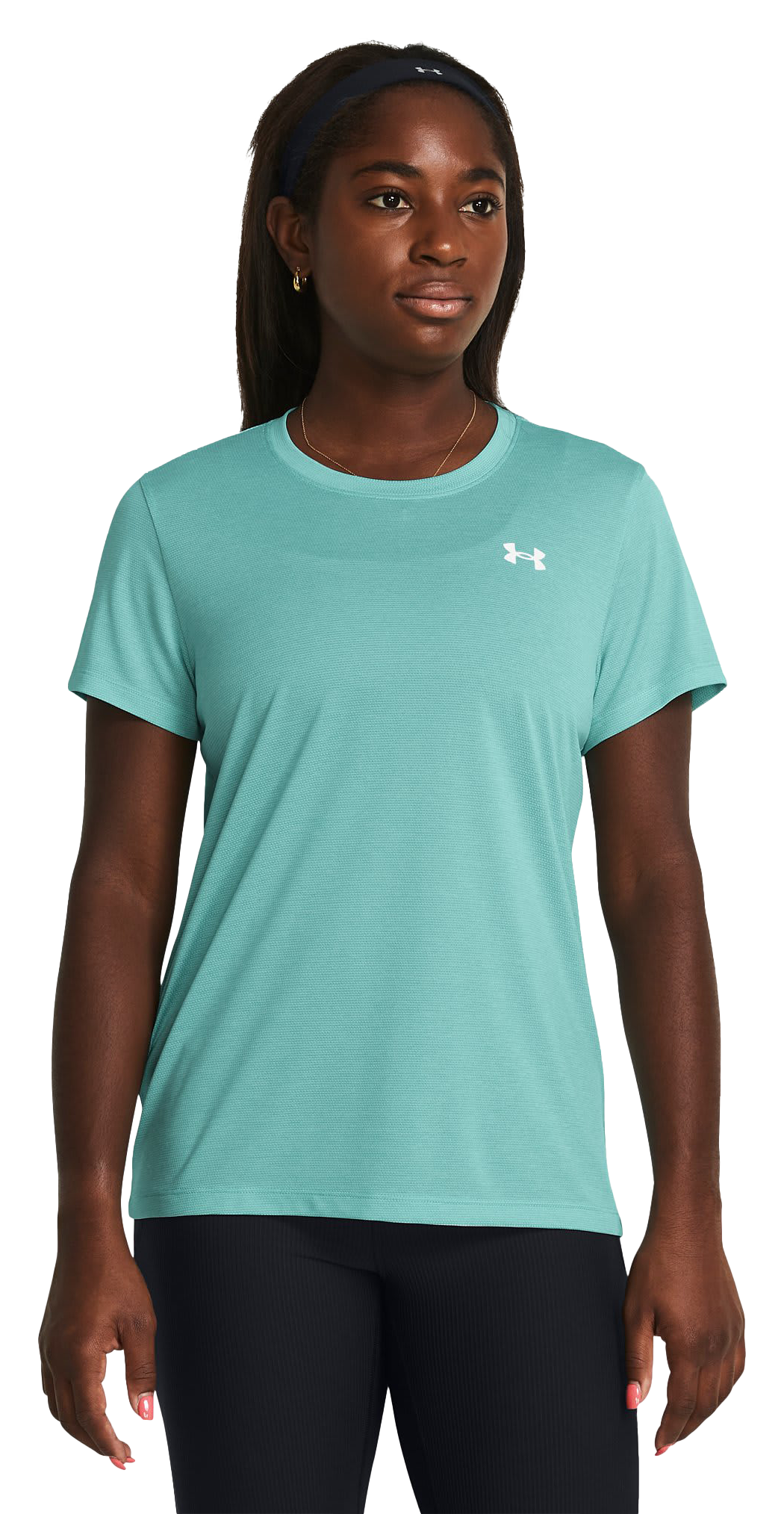 Image of Under Armour Tech Bubble Short-Sleeve T-Shirt for Ladies - Radial Turquoise/White