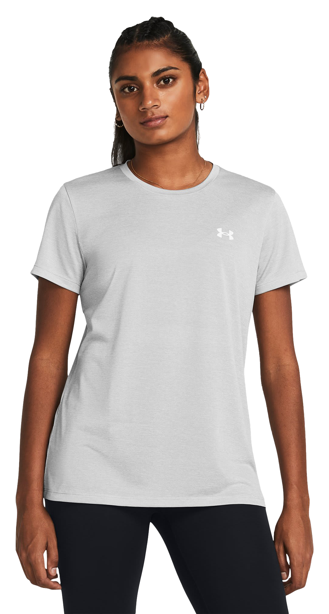 Image of Under Armour Tech Bubble Short-Sleeve T-Shirt for Ladies - Mod Gray/White