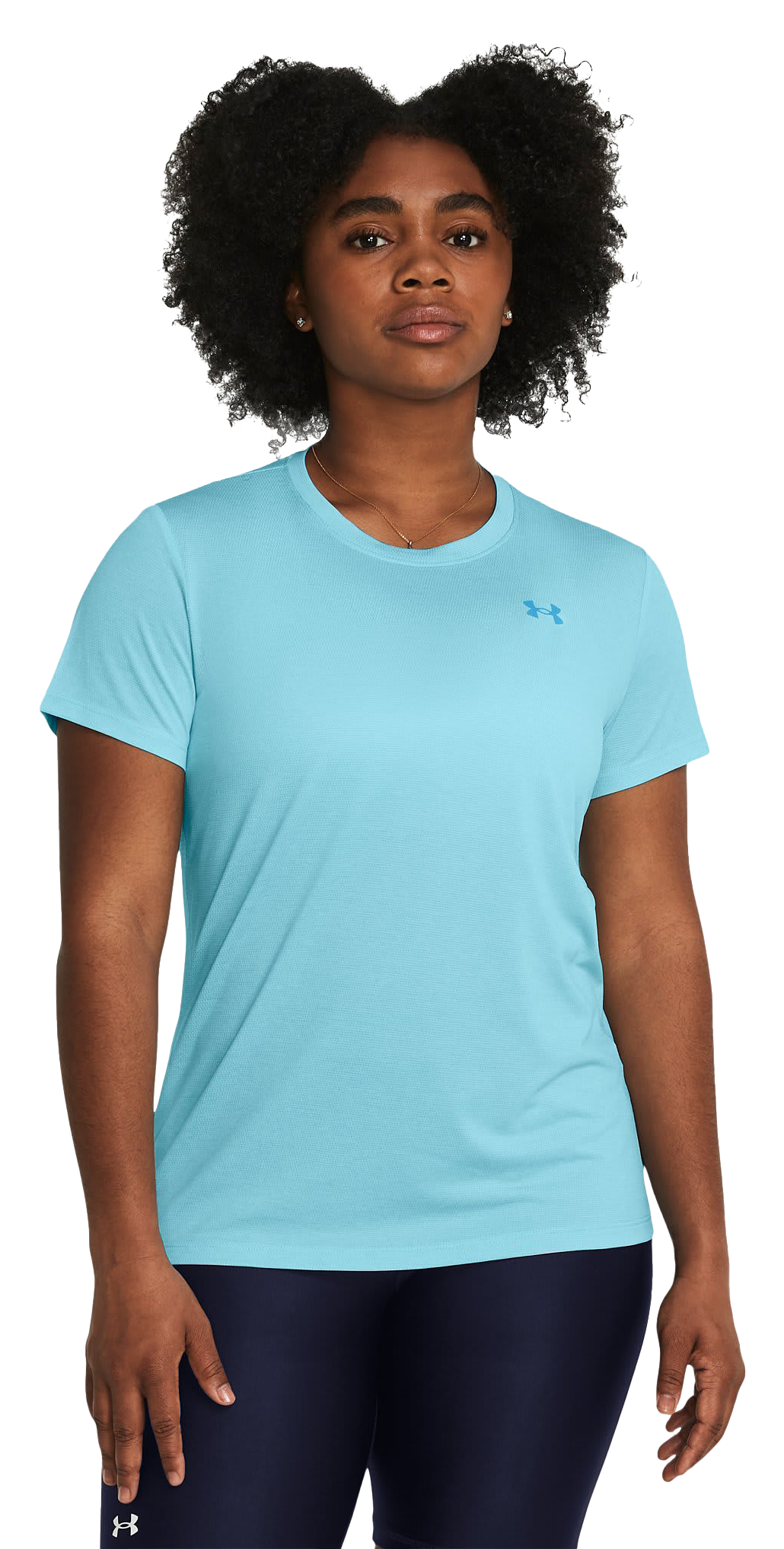 Image of Under Armour Tech Bubble Short-Sleeve T-Shirt for Ladies - Sky Blue/Capri
