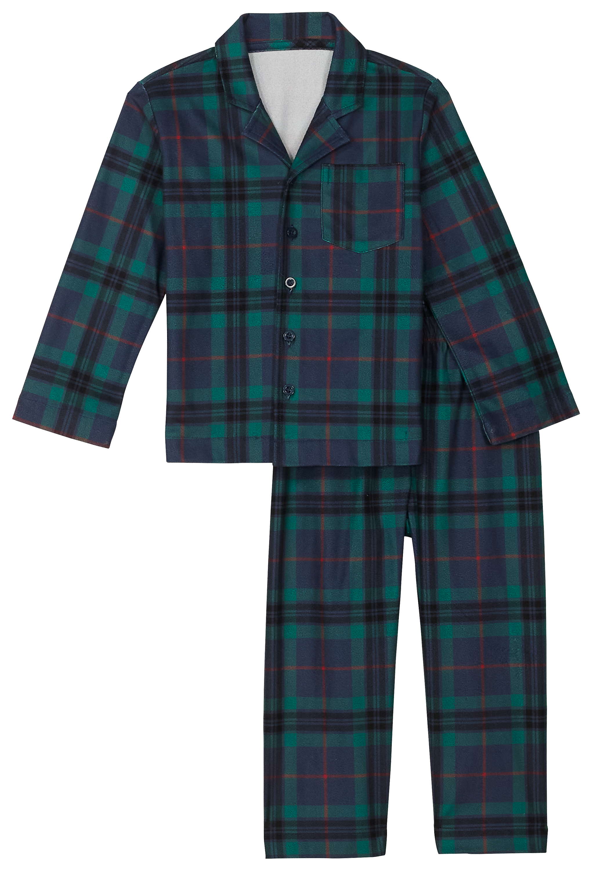 Image of Outdoor Kids Holiday Pajama Set for Toddlers - Black Watch Plaid - 2T