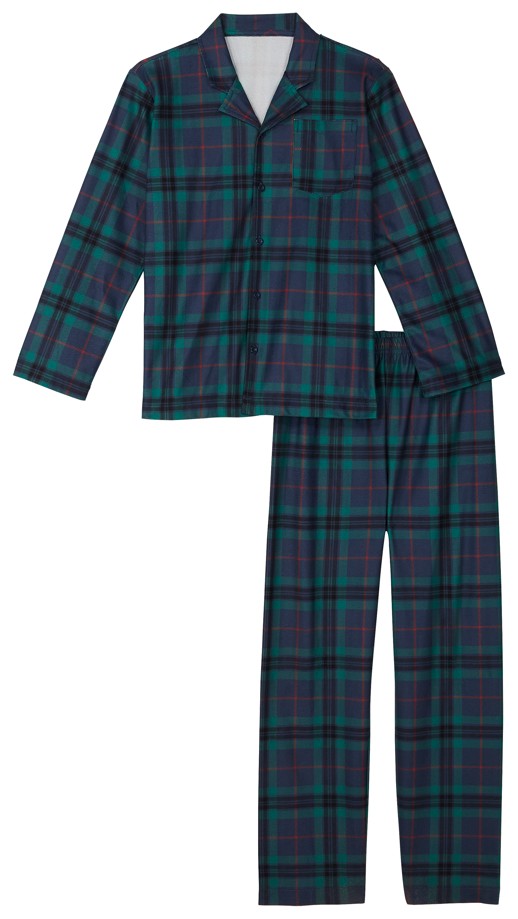 Image of Outdoor Kids Holiday Pajama Set for Kids - Black Watch Plaid - XS