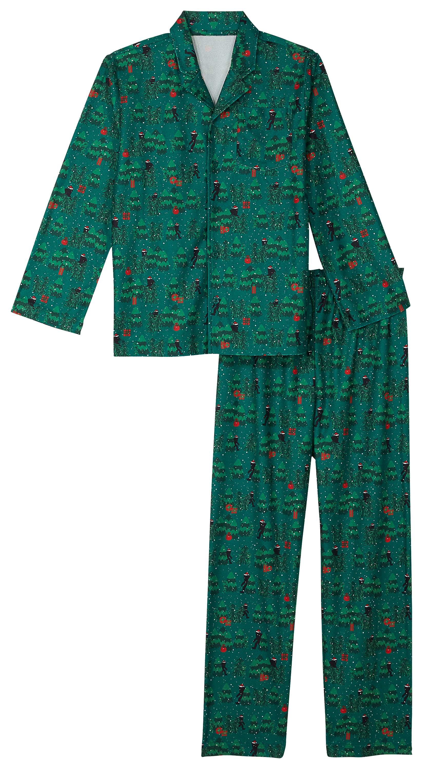 Image of Outdoor Kids Holiday Pajama Set for Kids - Sasquatch - XS