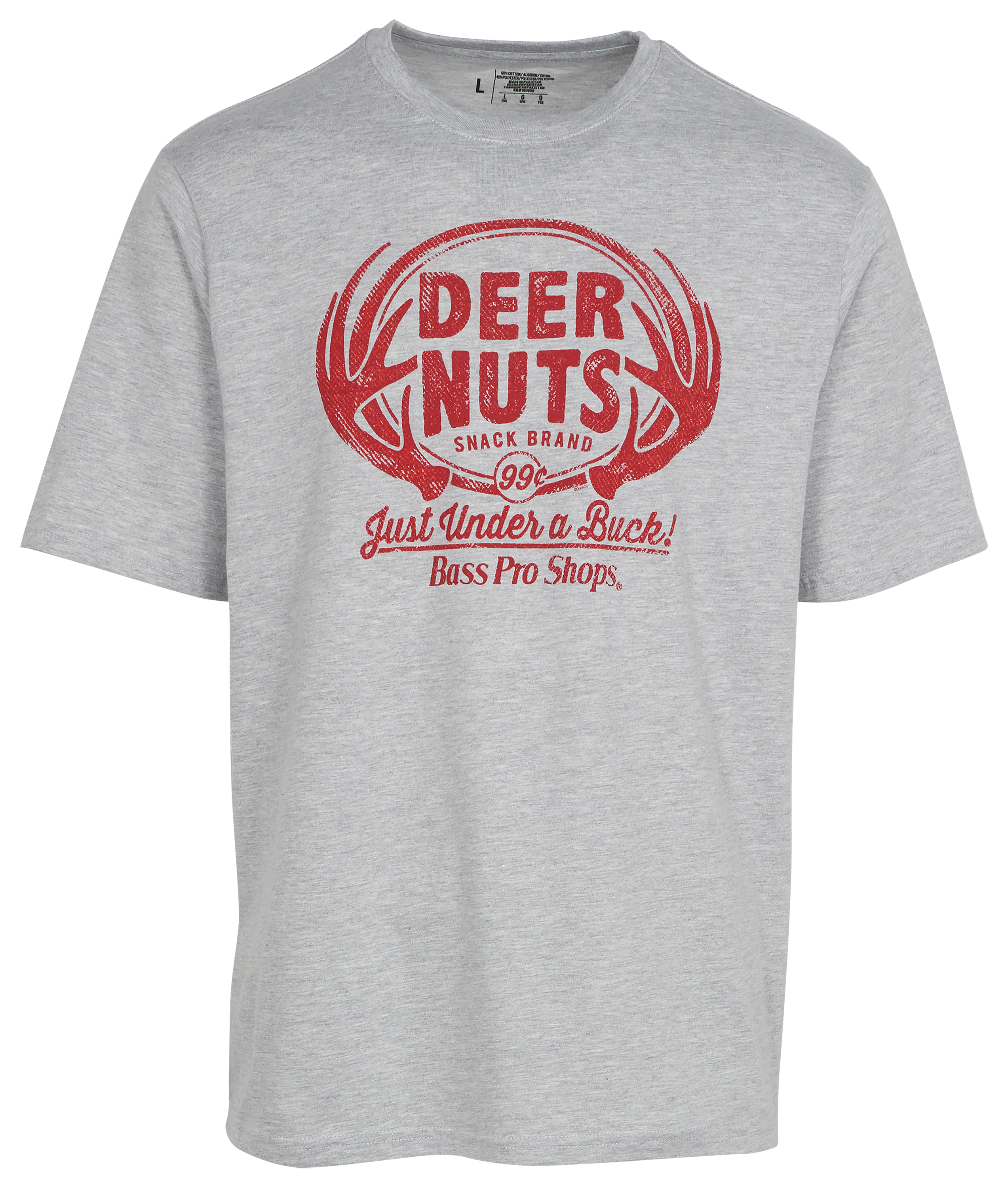 Image of Bass Pro Shops Deer Nuts Short-Sleeve T-Shirt for Men - Heather Grey