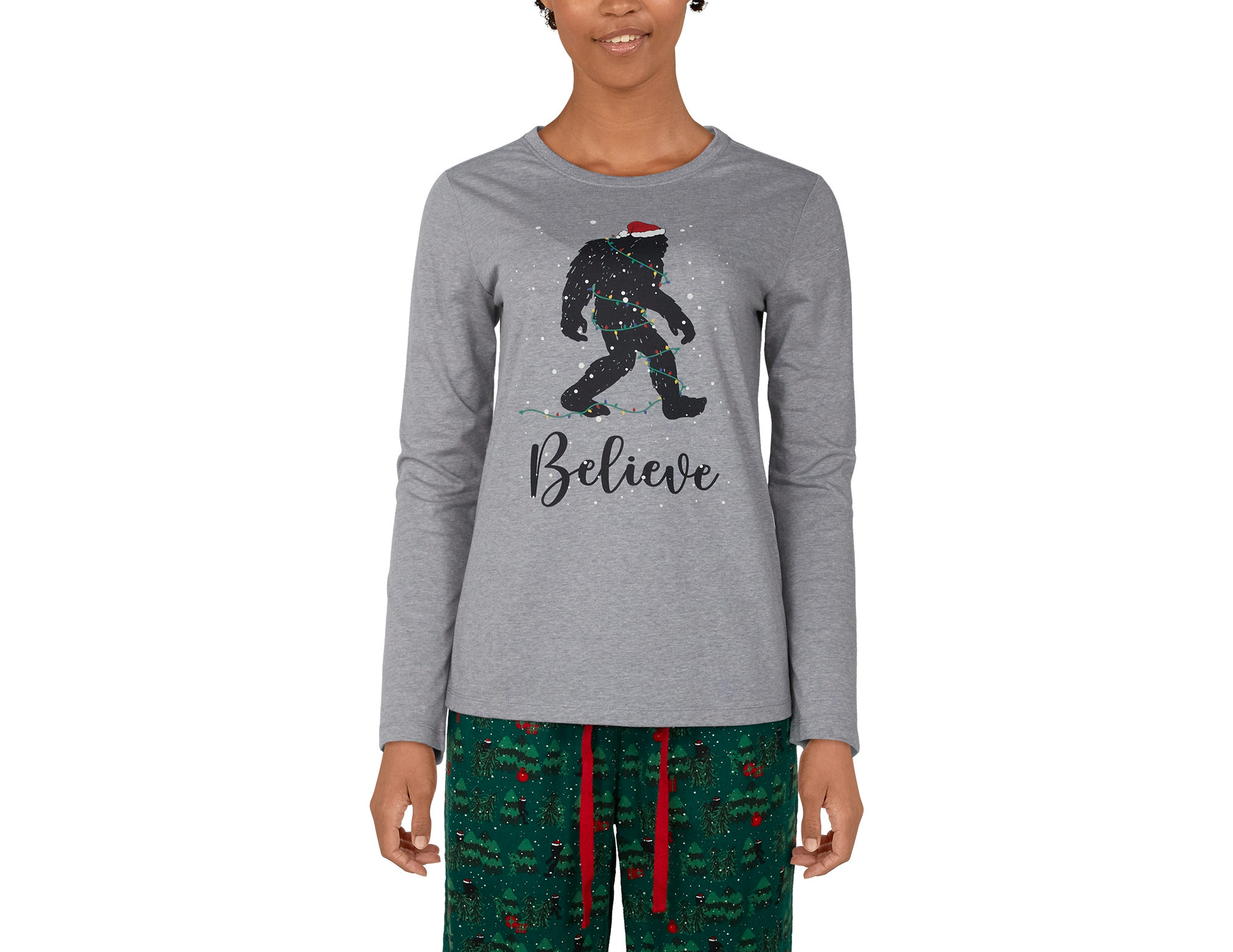 NATURAL REFLECTIONS Believe Sasquatch Long-Sleeve Shirt for Ladies
